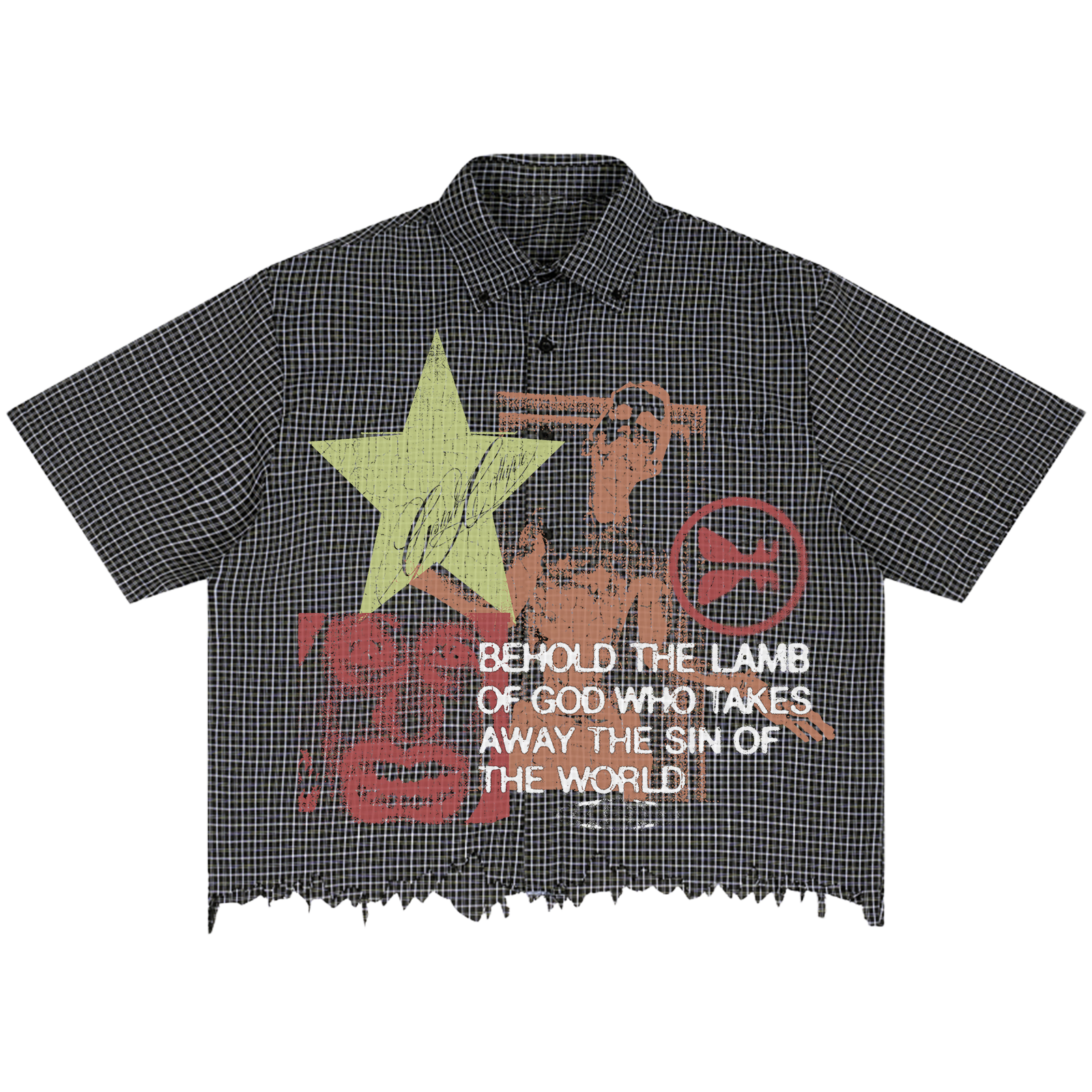 Expression Distress Button Up