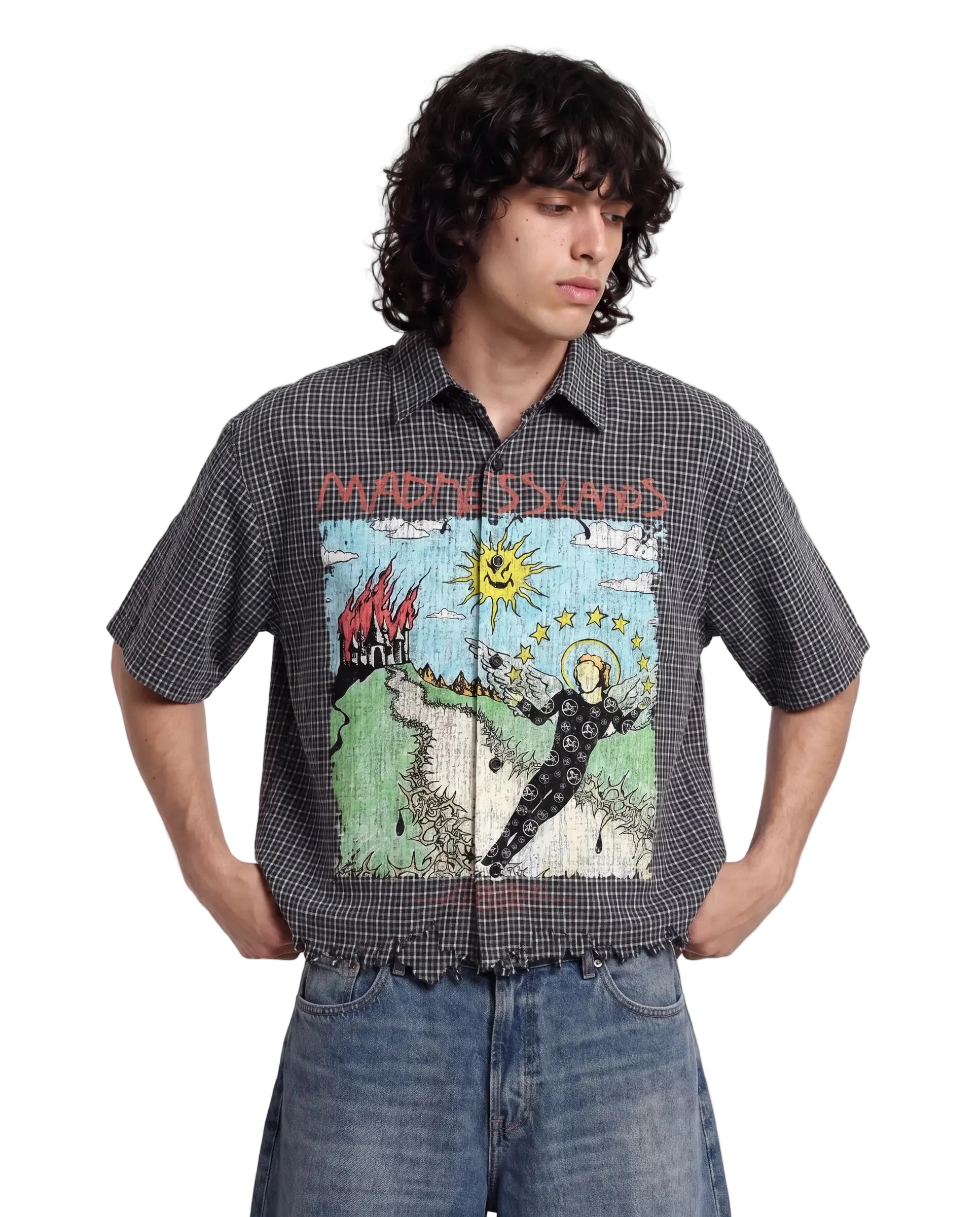Mad Lands Distress Button Up