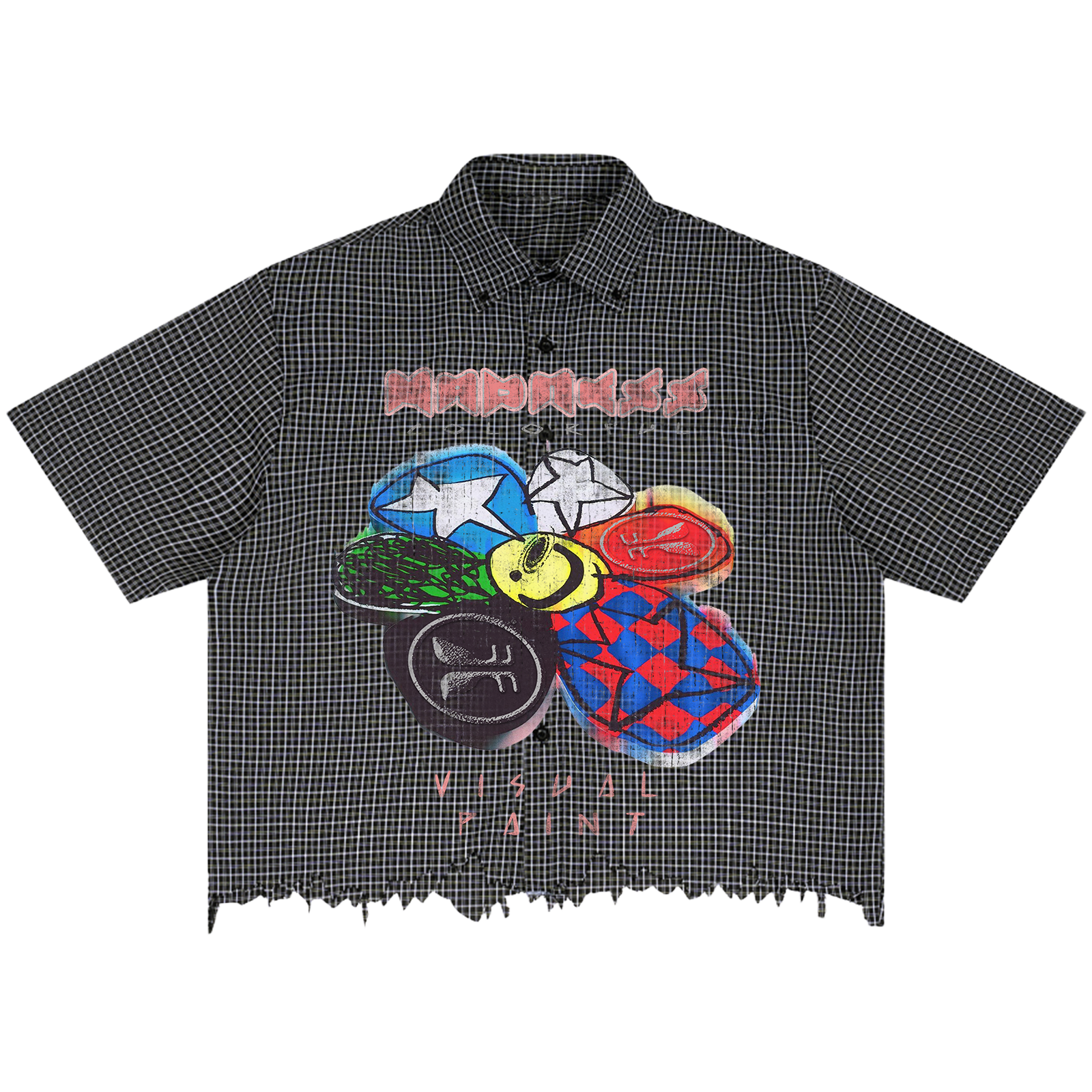 Visual Paint Distress Button Up