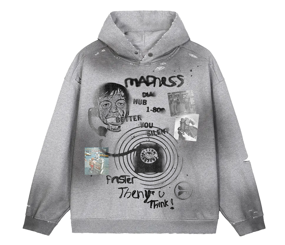 1-800 Madness Faded Distress Hoodie