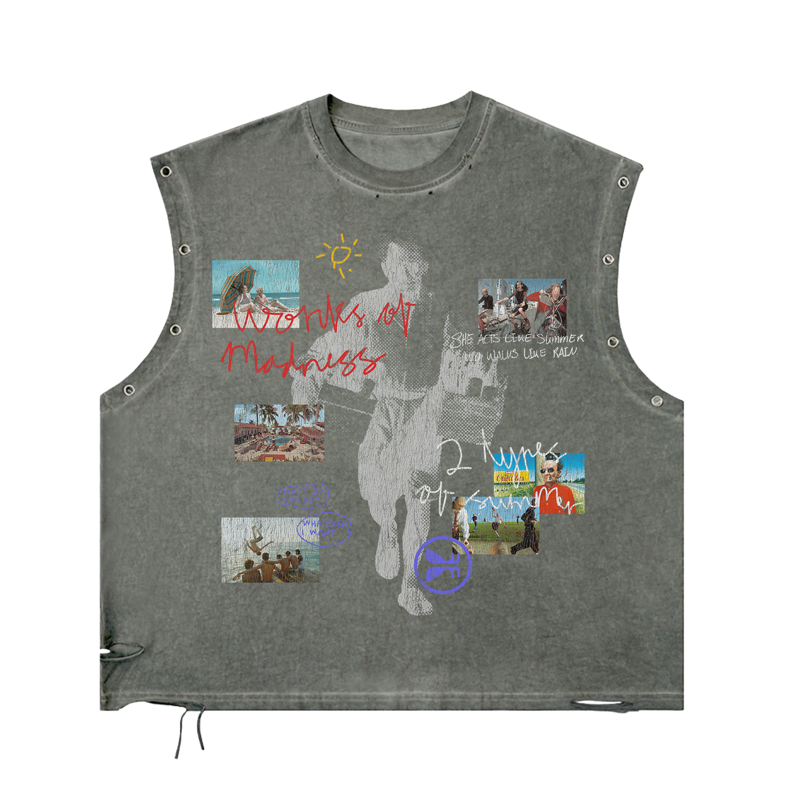 Summer Rain Utility Cut Tee — Washed Grey