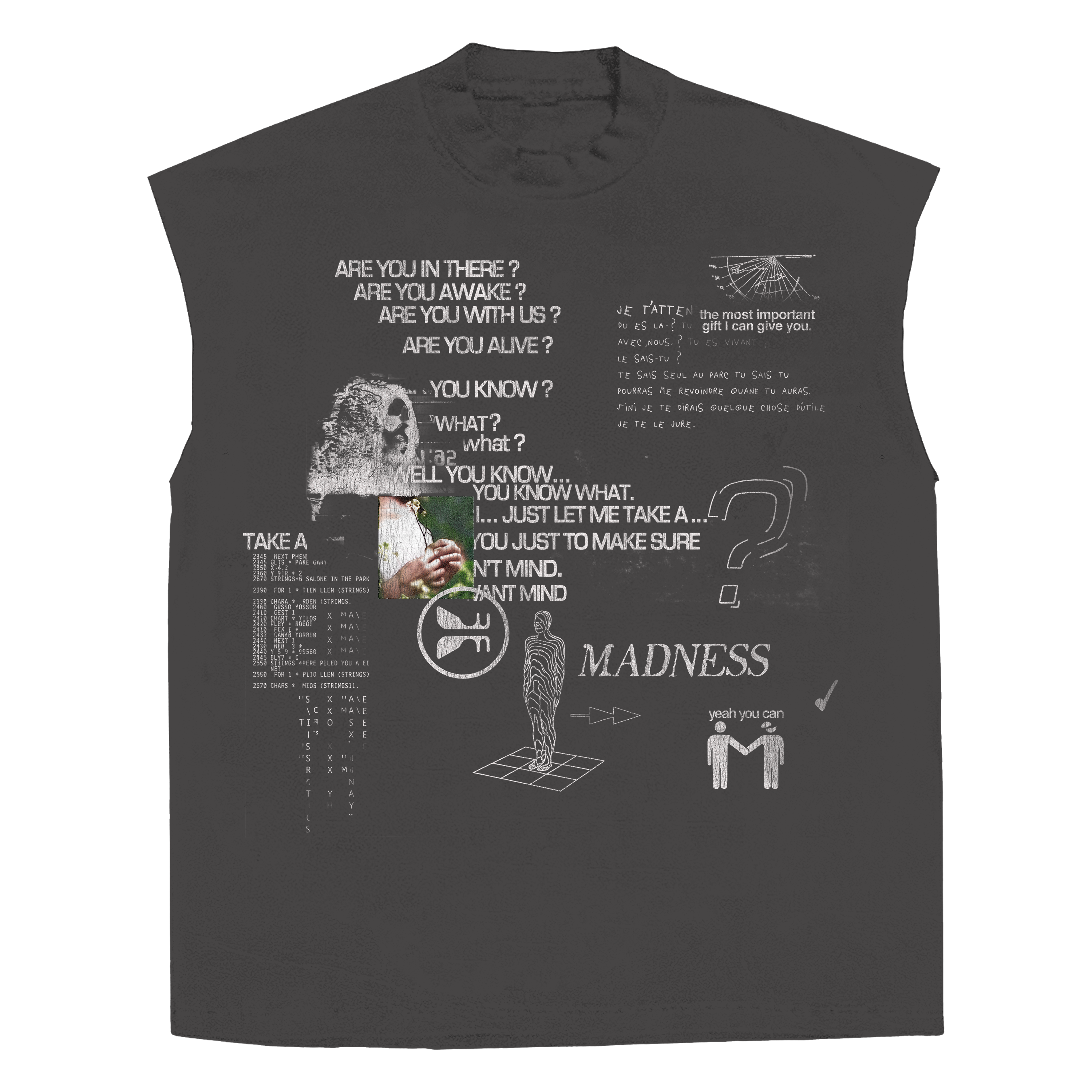 Awake Sleeveless Tee - Grey