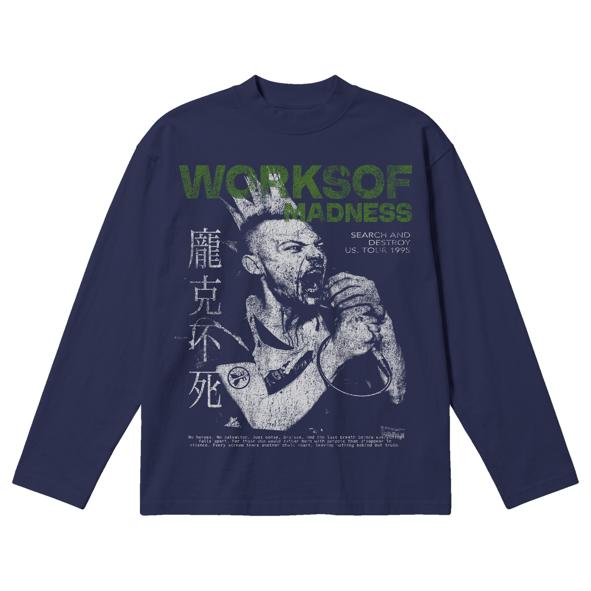 No Heroes Baggy L/S Tee - Blue