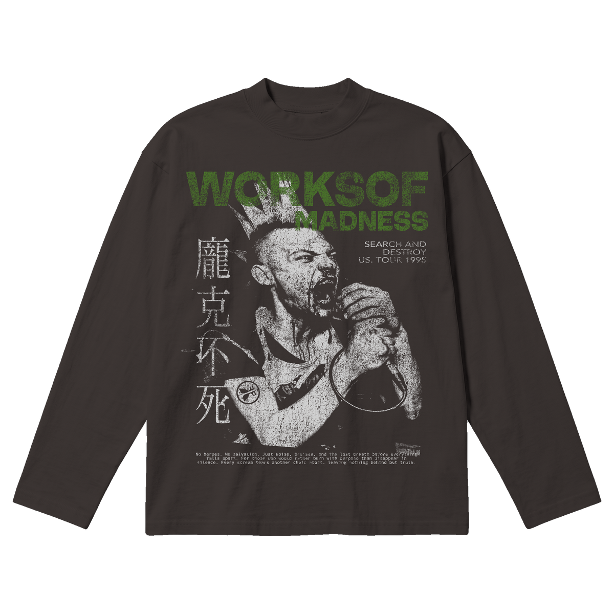 No Heroes Baggy L/S Tee - Off Black