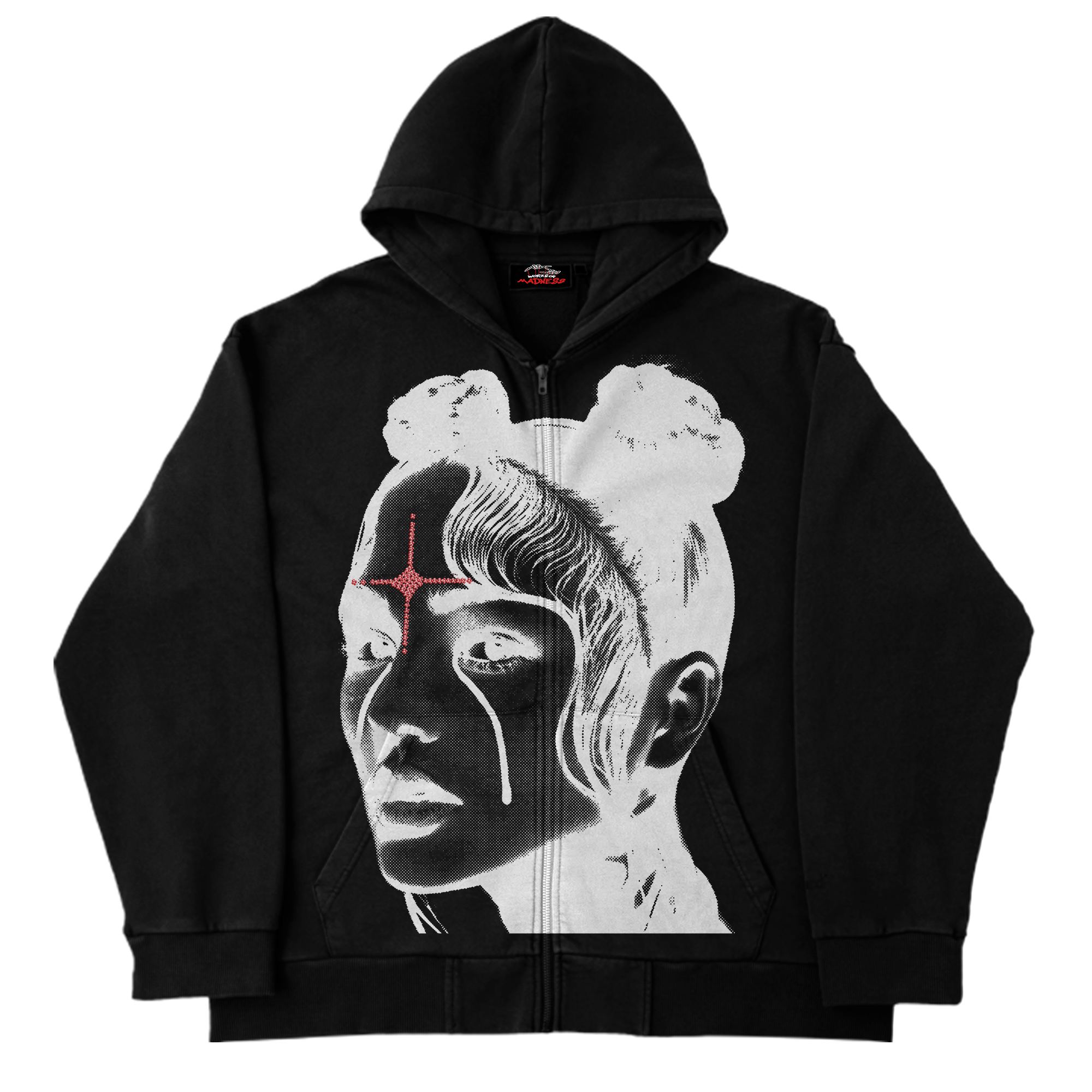 Spiritual Girl Rhinestone Zip Up