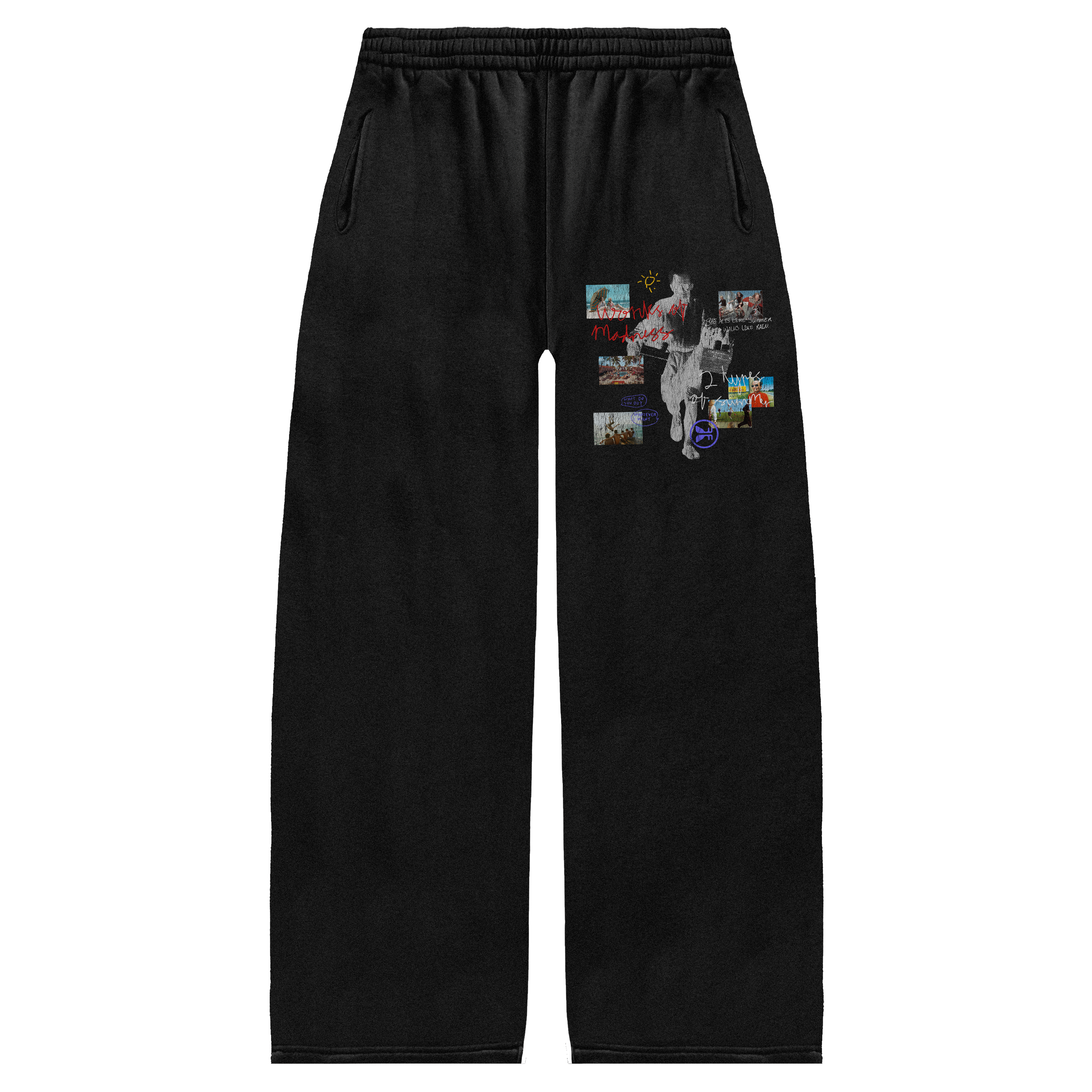 Summer Rain Baggy Sweatpants - Black