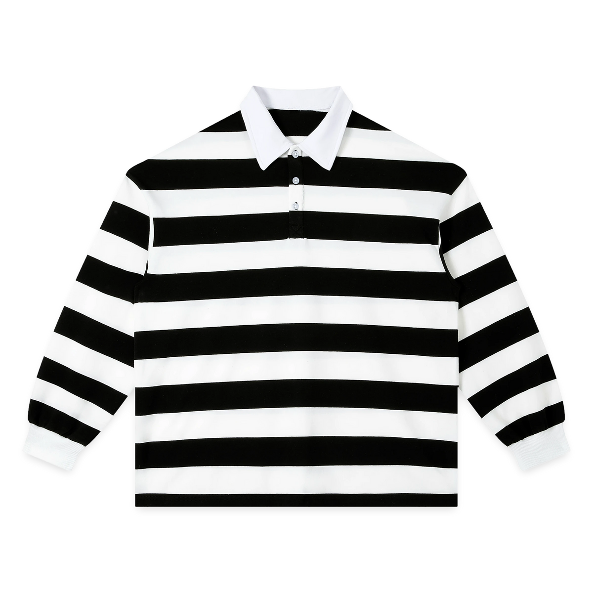 Blank Stripe Polo - Black