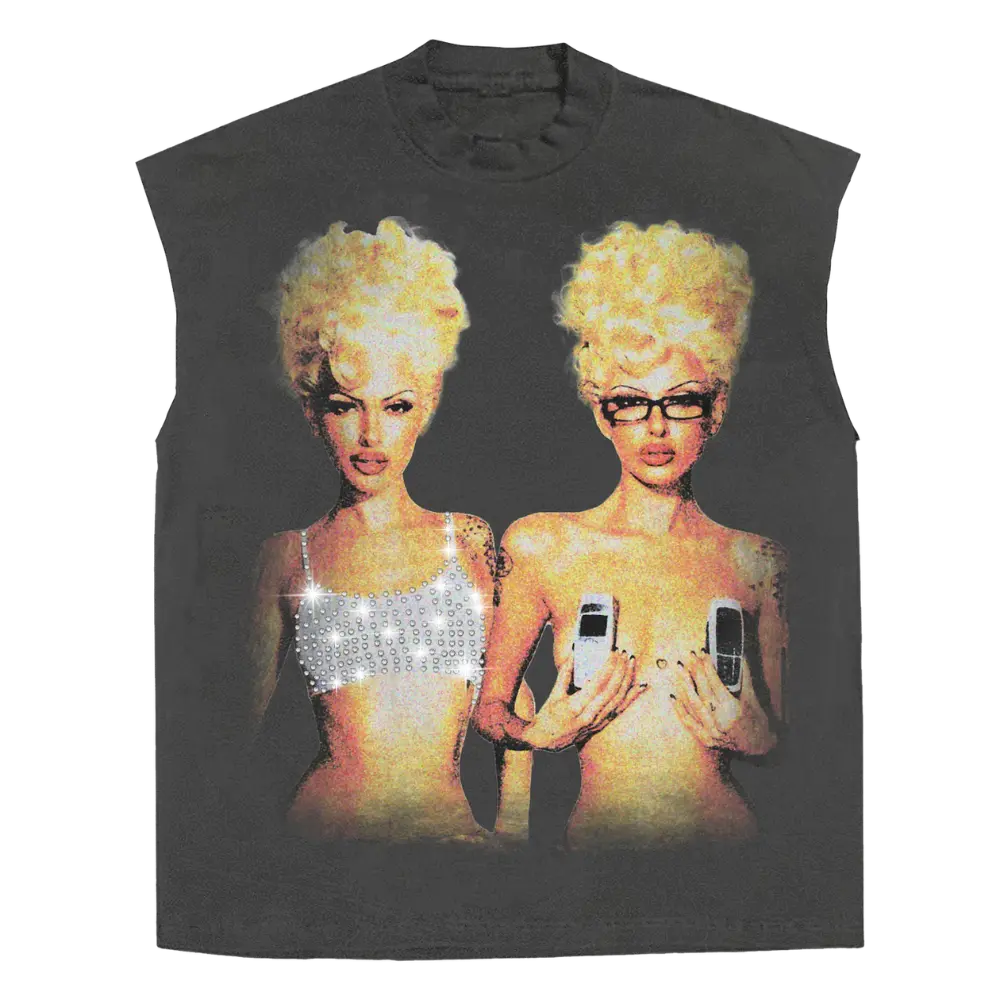 Blondes Rhinestone Sleeveless Tee WorksOfMadness
