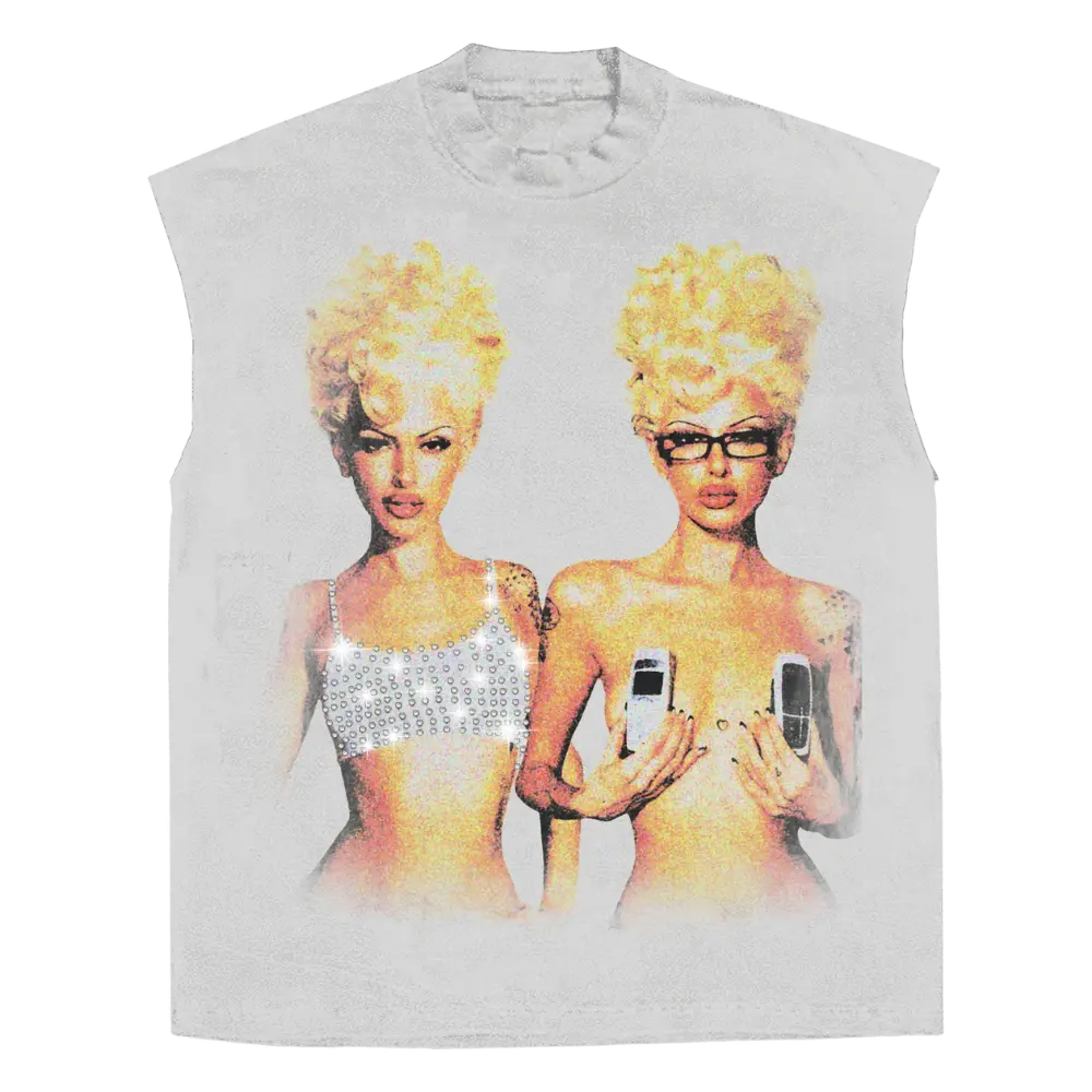 Blondes Rhinestone Sleeveless Tee WorksOfMadness