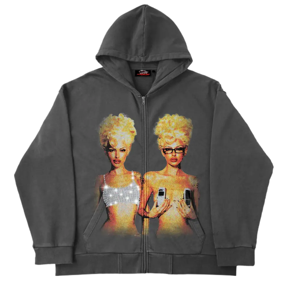 Blondes Rhinestone Zip Up WorksOfMadness