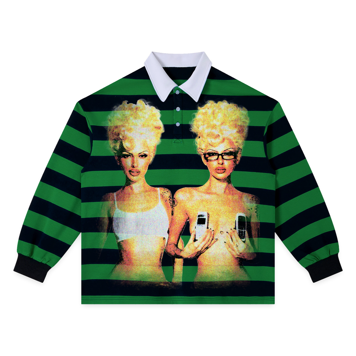 Blondes Stripe Polo - Green