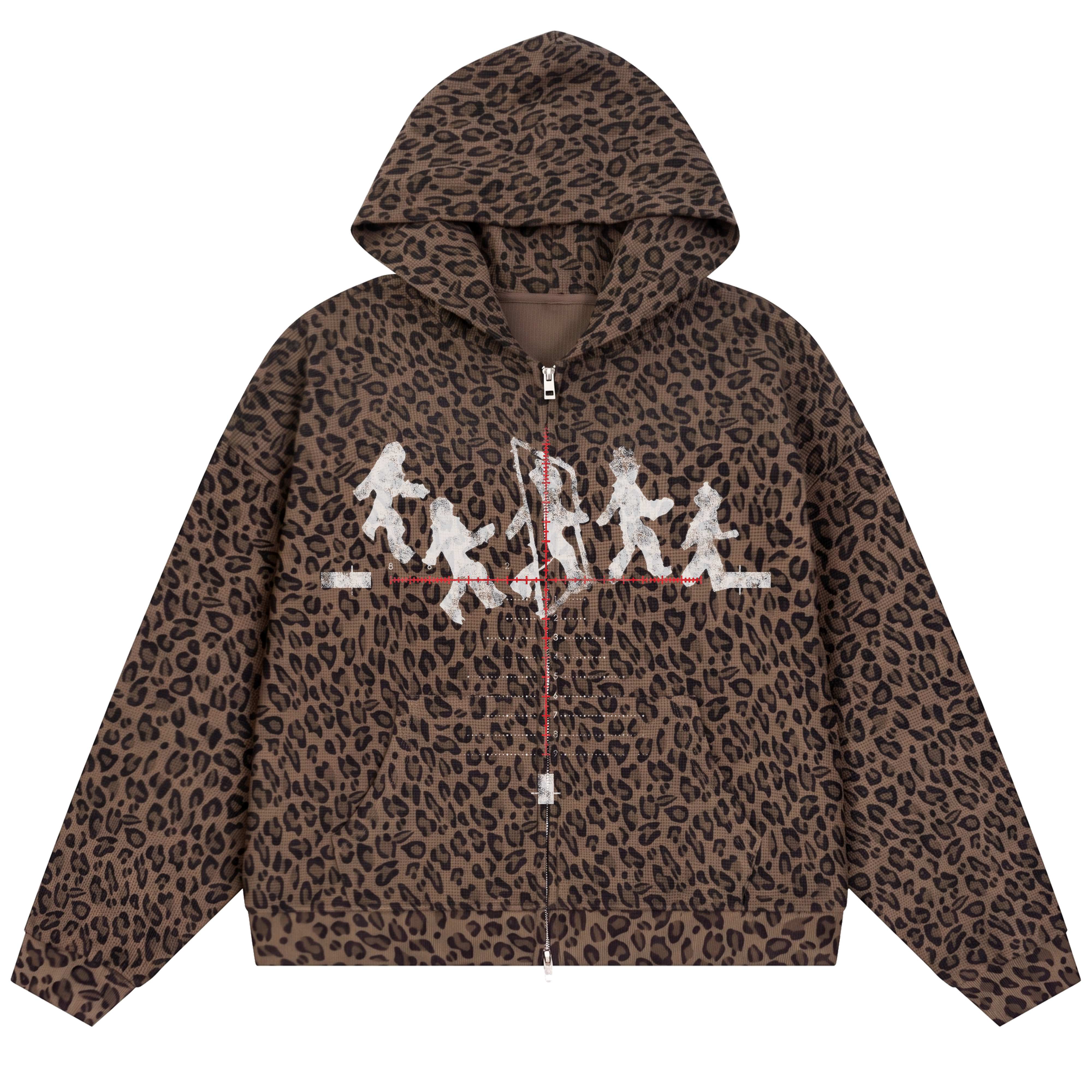 Crosshair Waffle Zip Up - Cheetah