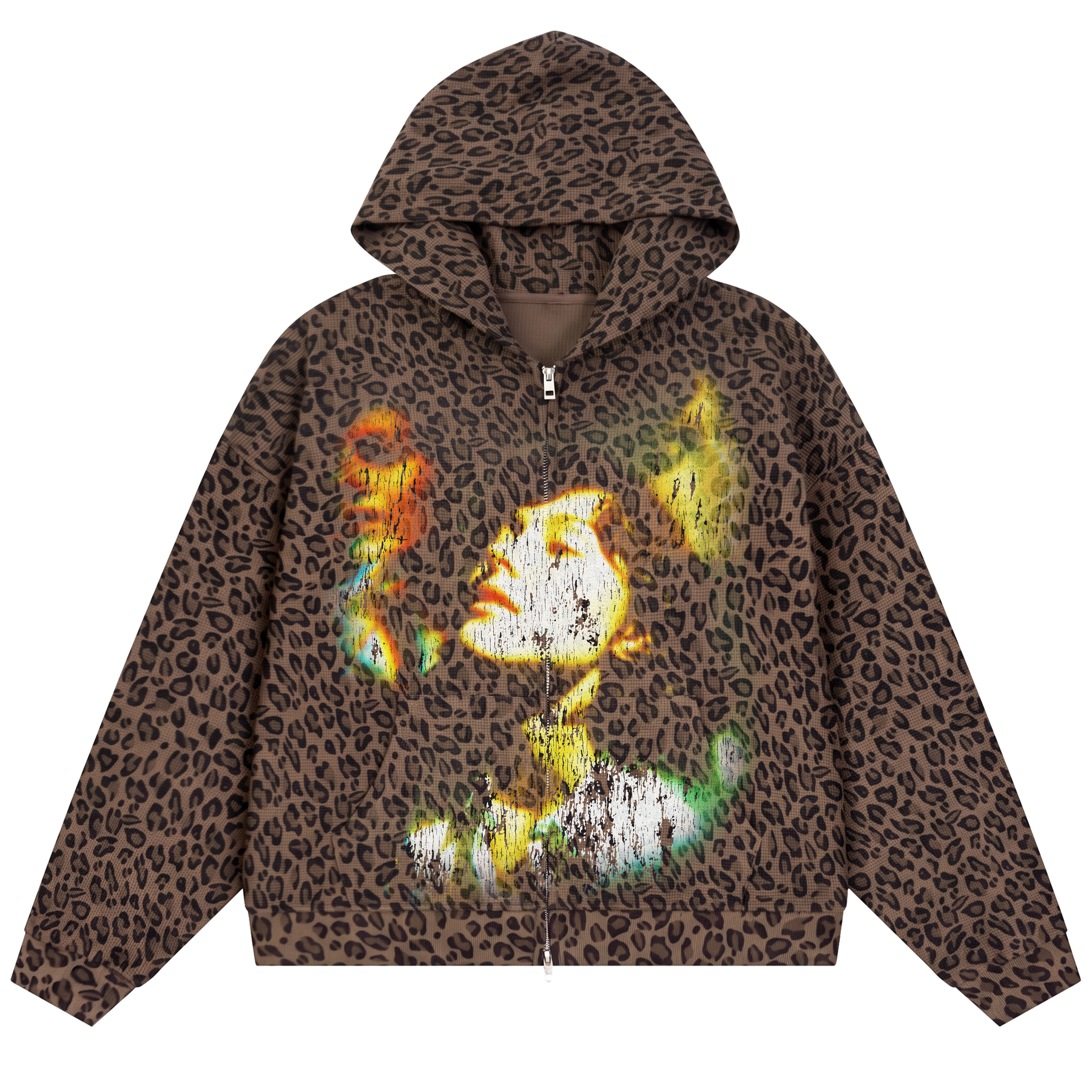 Envision Waffle Zip Up - Cheetah