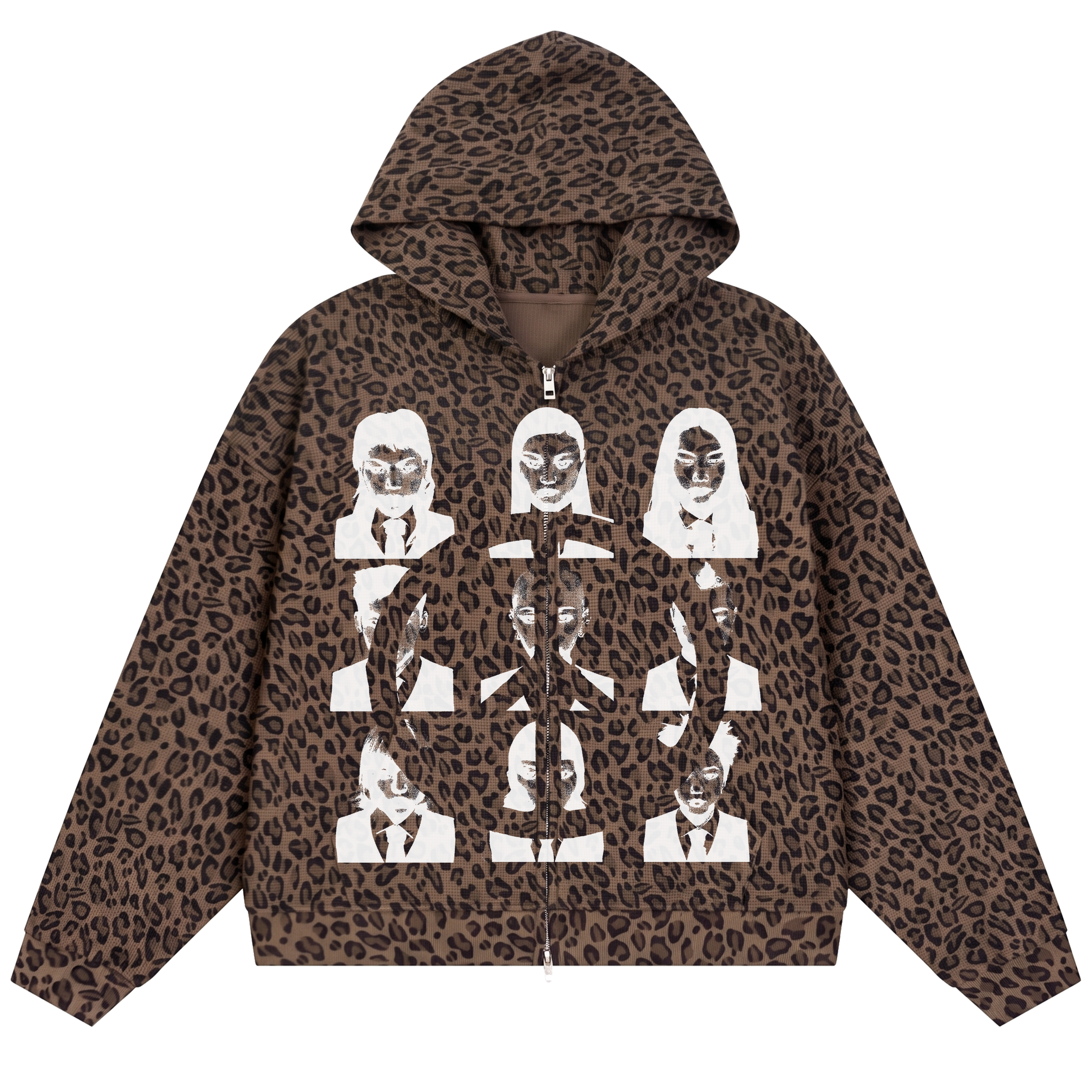 Faces Waffle Zip Up - Cheetah