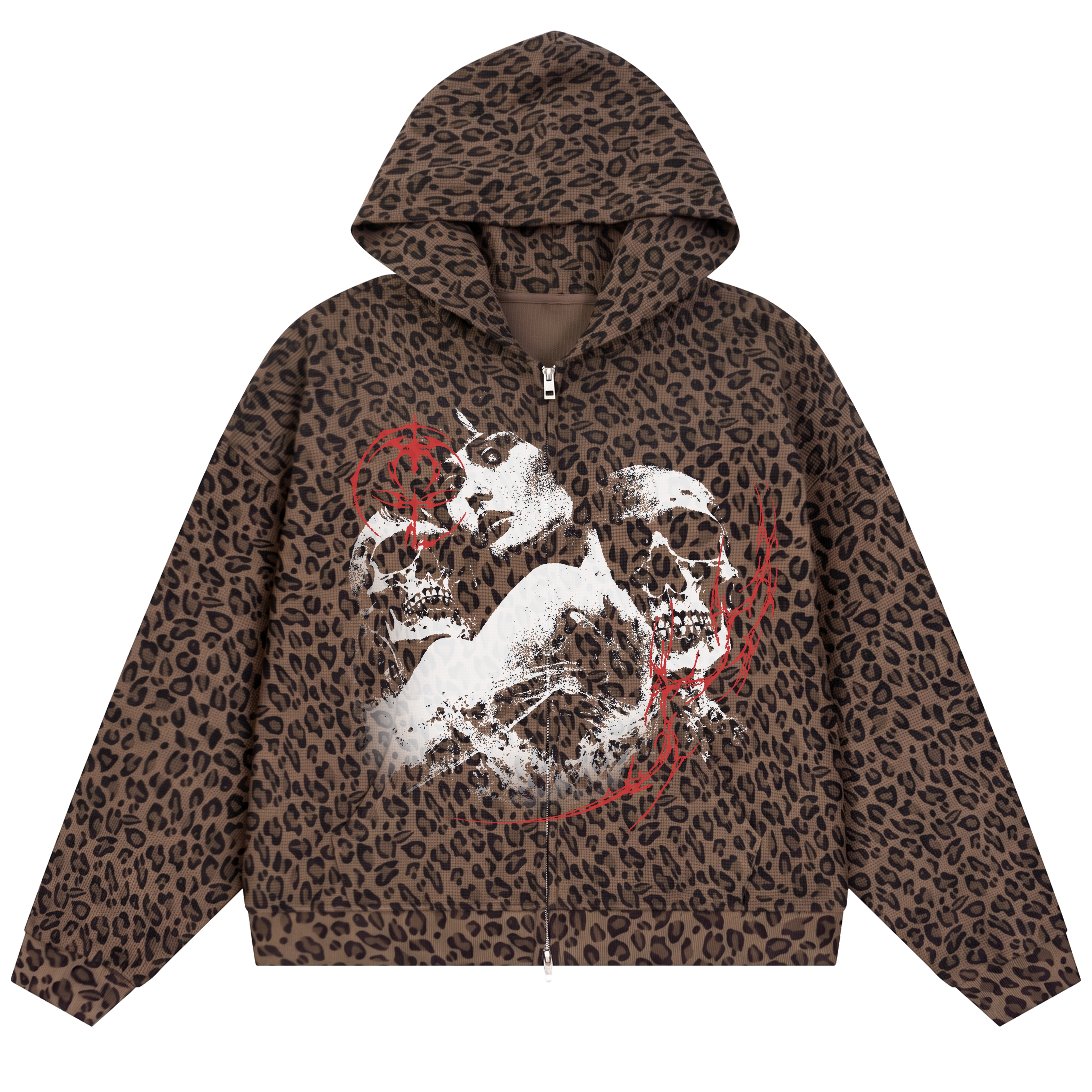 Lost Life Waffle Zip Up - Cheetah