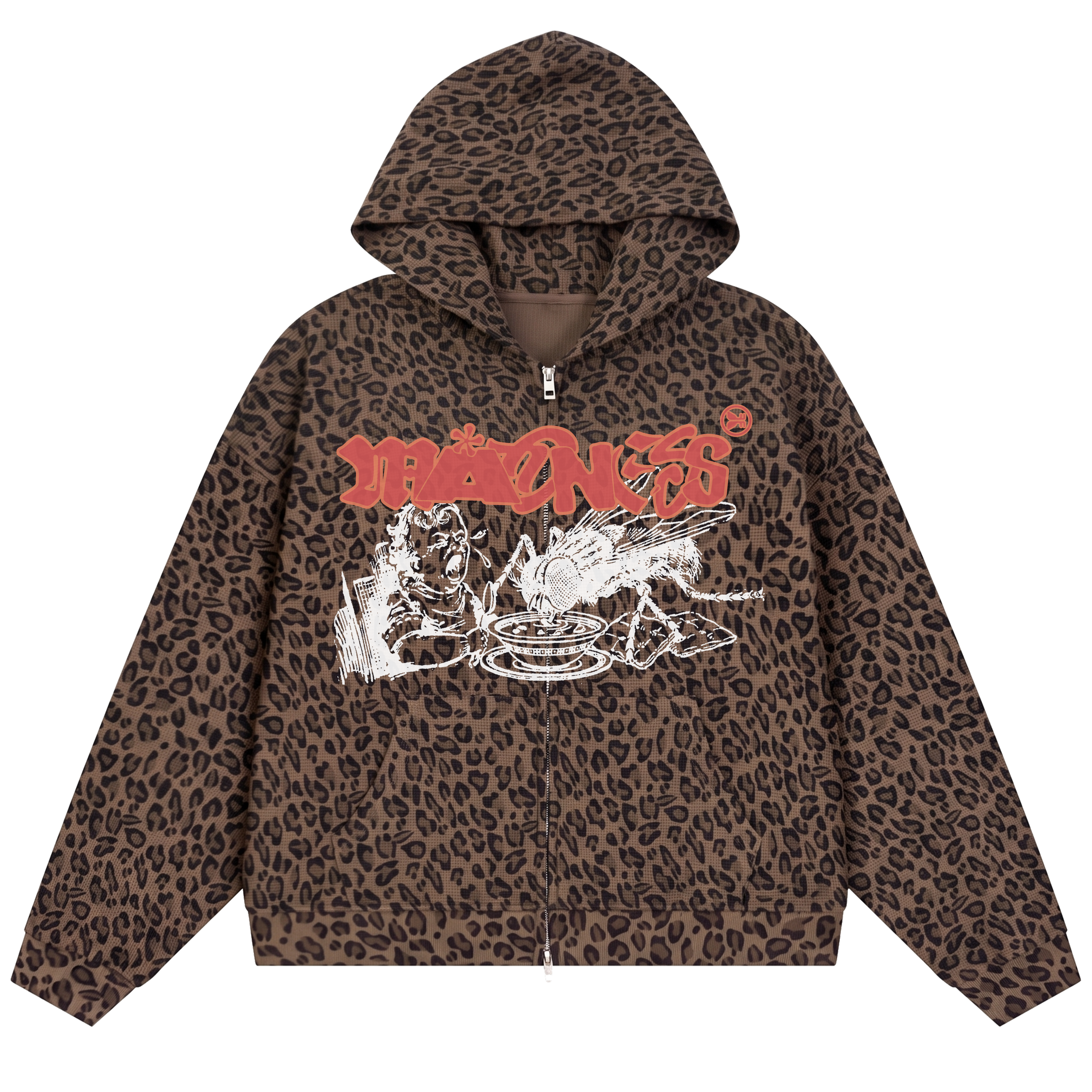 Mad Fly Waffle Zip Up - Cheetah