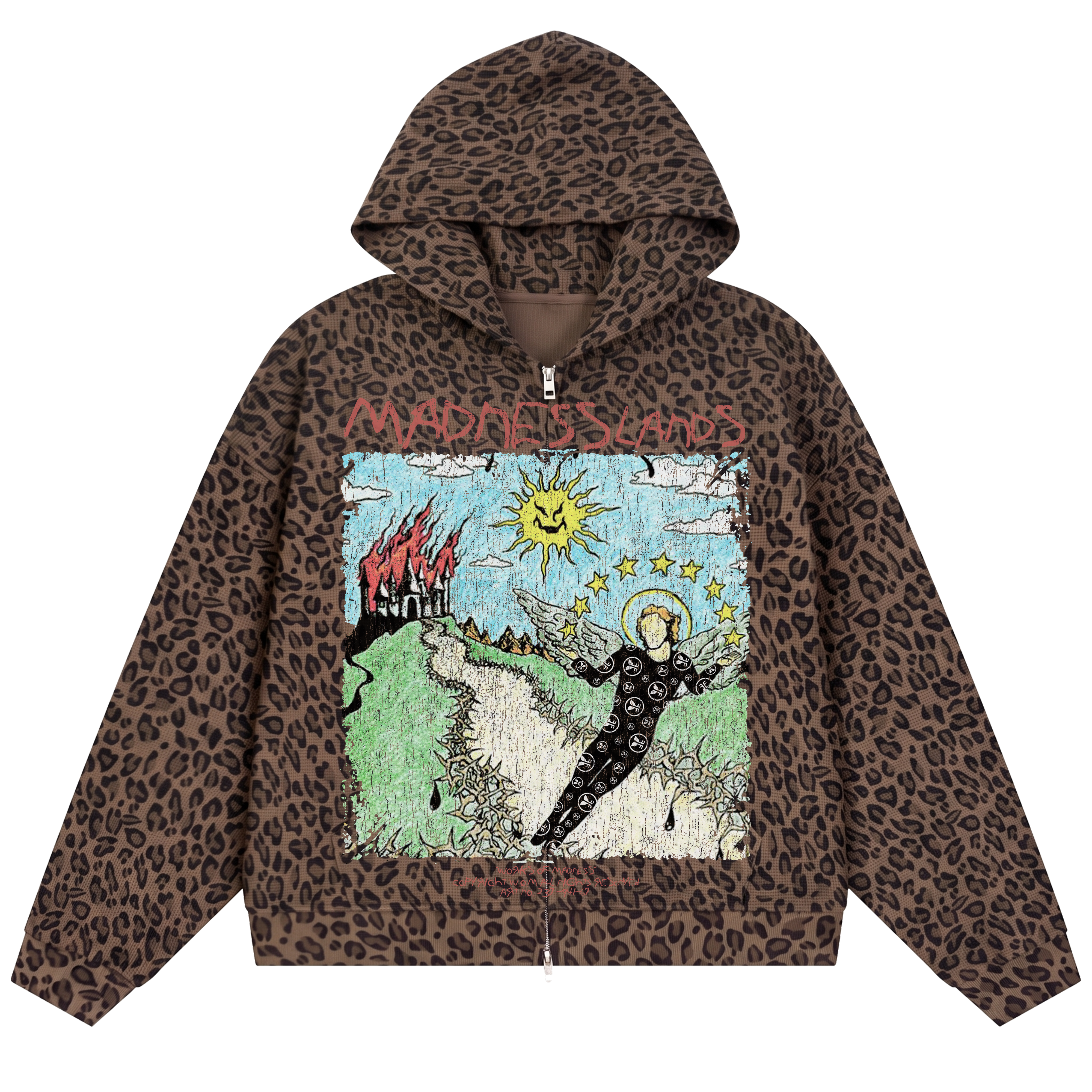 Mad Lands Waffle Zip Up - Cheetah