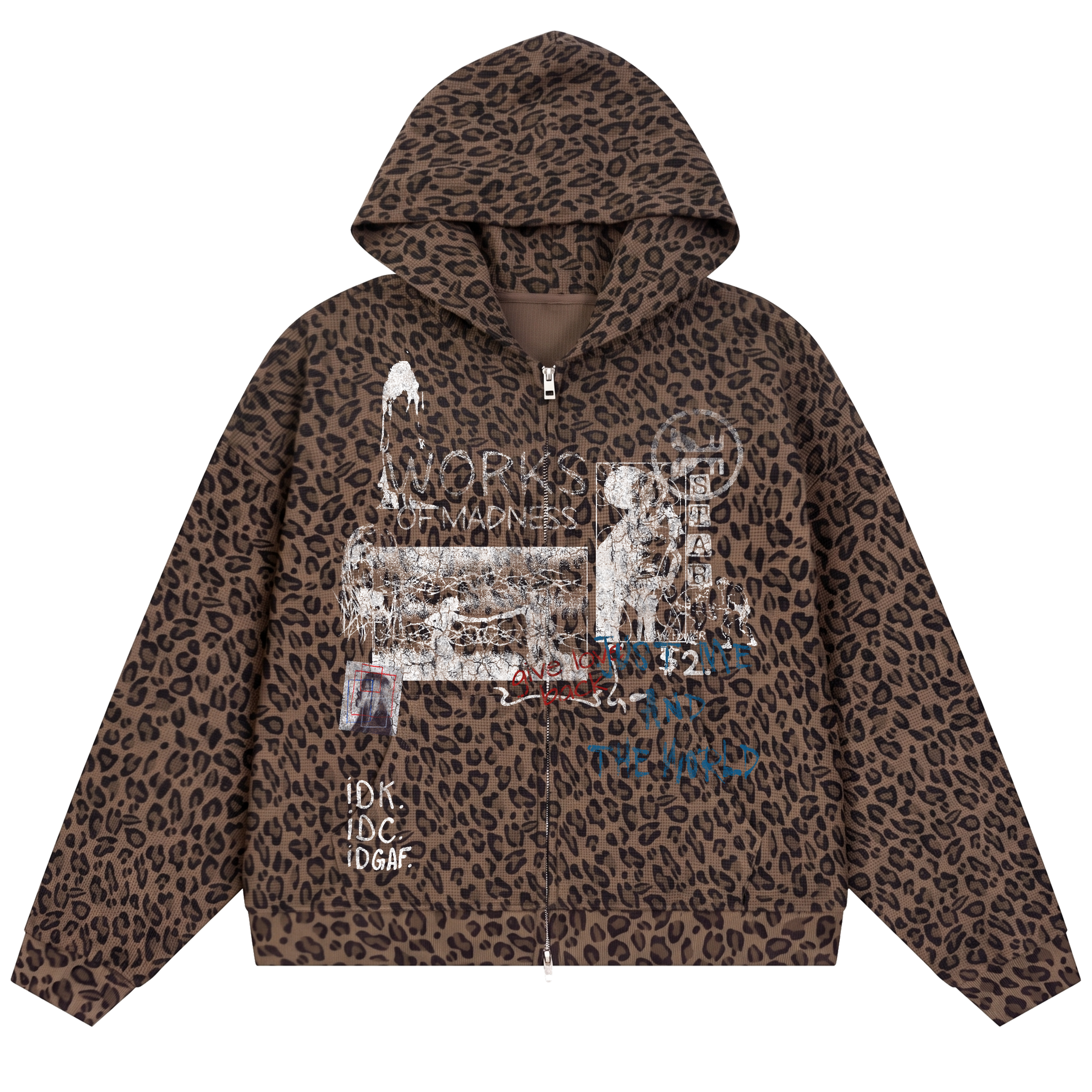 Saint & Sinners Waffle Zip Up - Cheetah