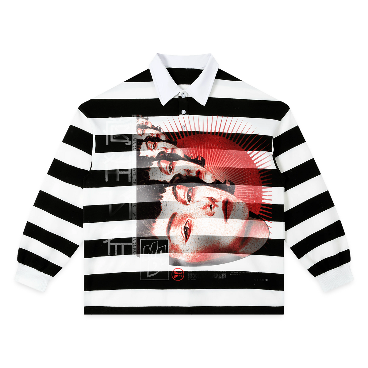 Deja Vu Stripe Polo - Black
