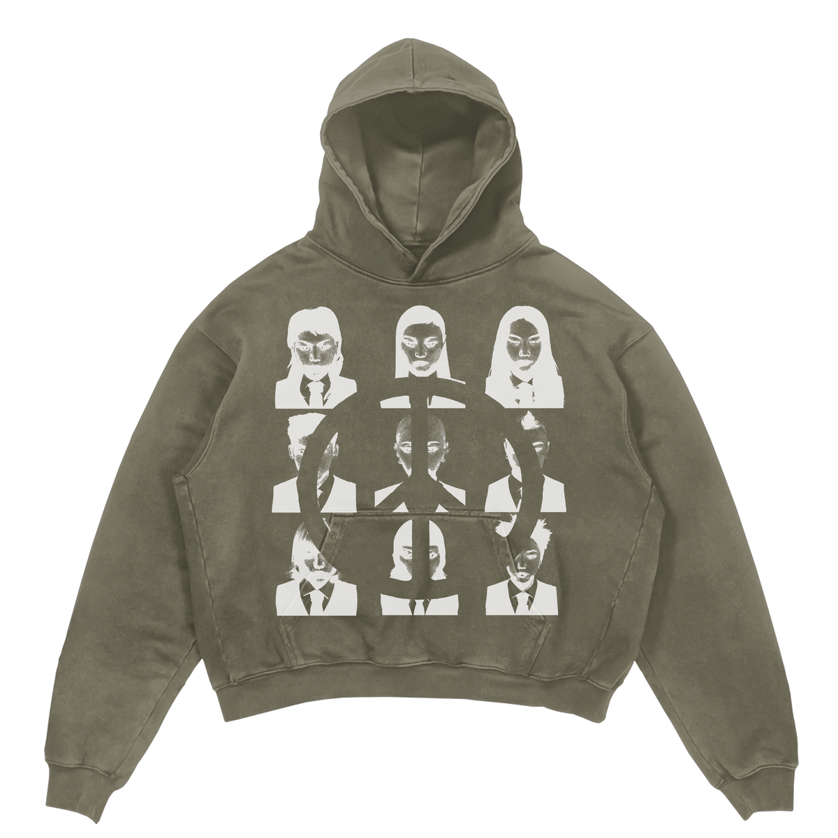 Faces Hoodie - Olive
