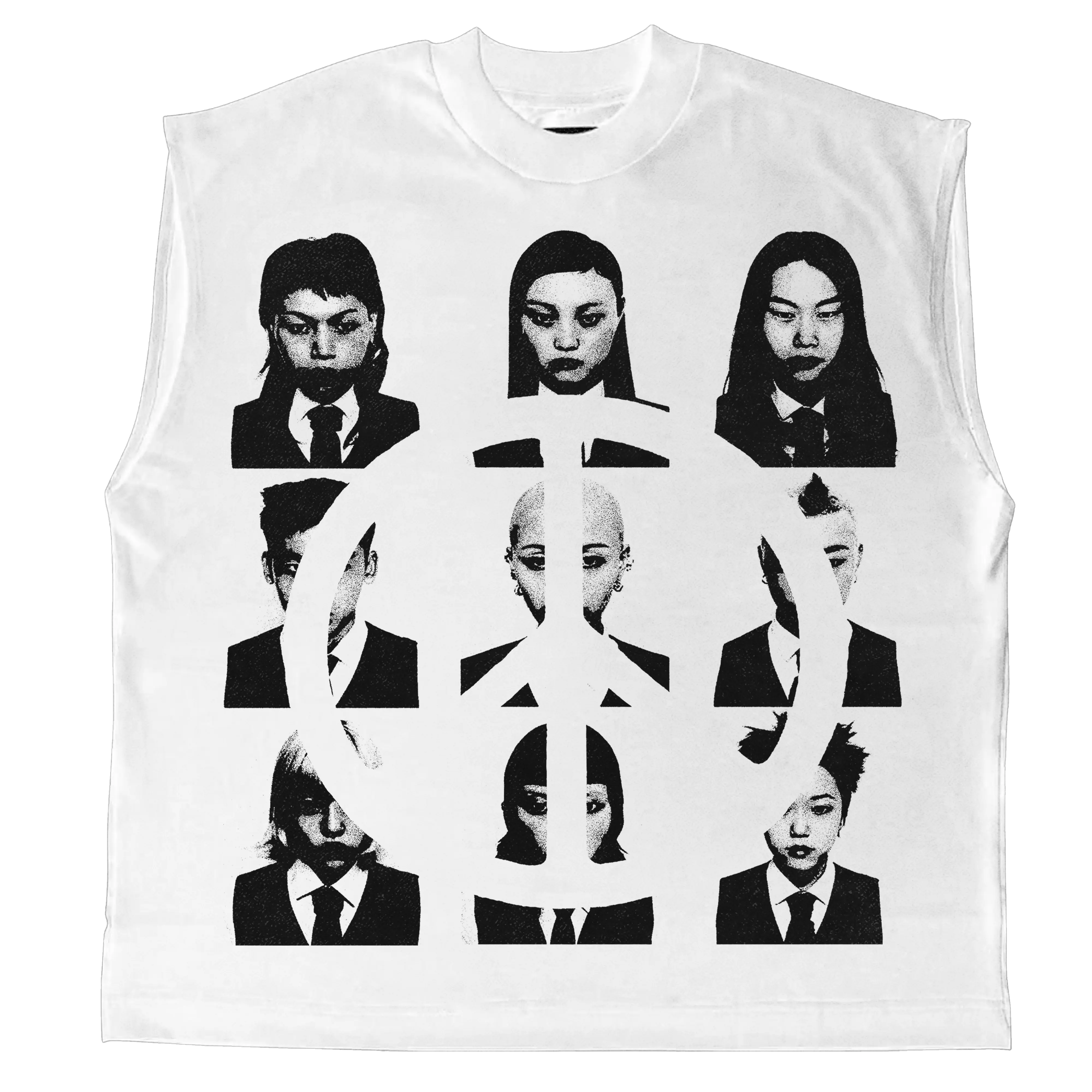 Faces Sleeveless Tee WorksOfMadness