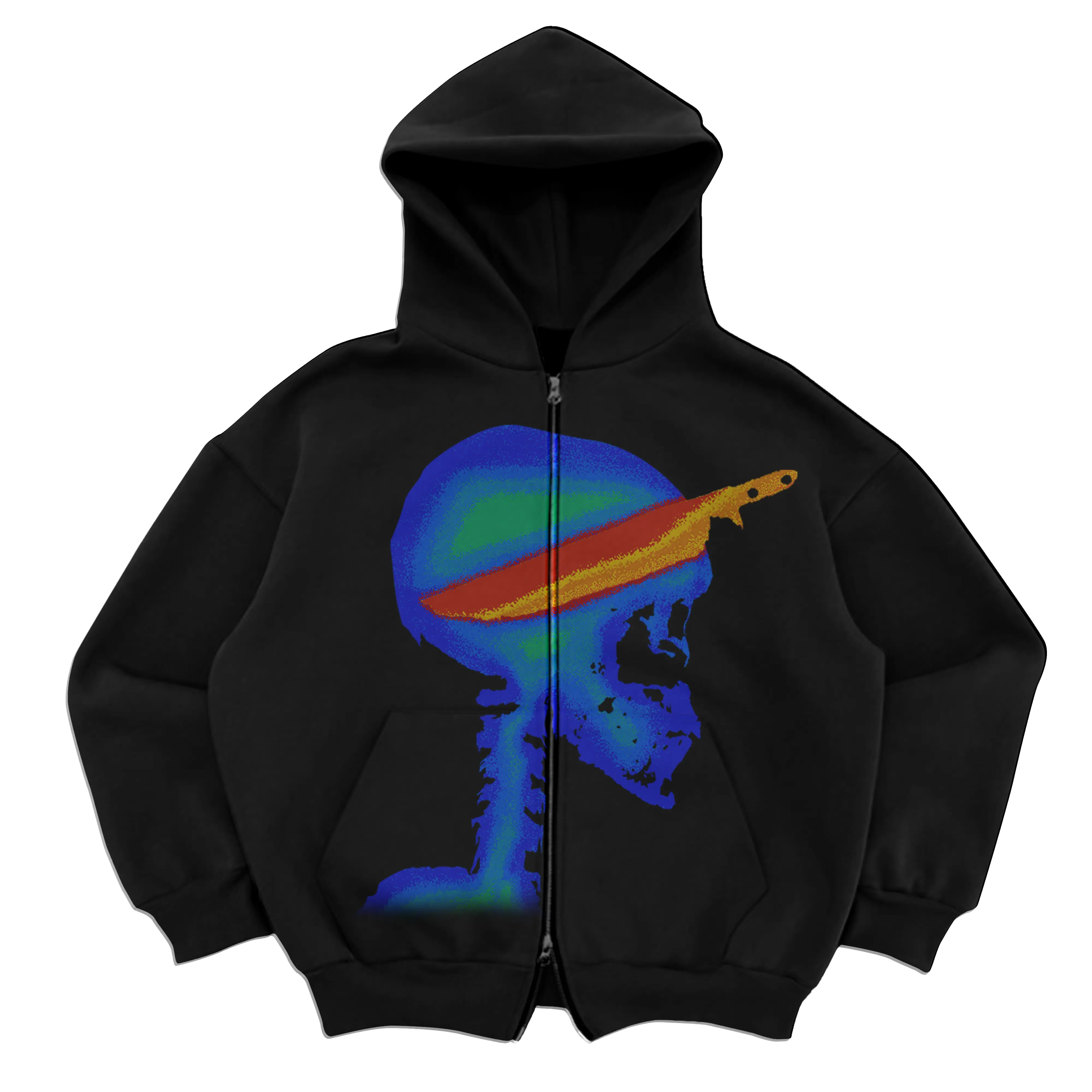 Infrared Skull Premium Zip Up WorksOfMadness