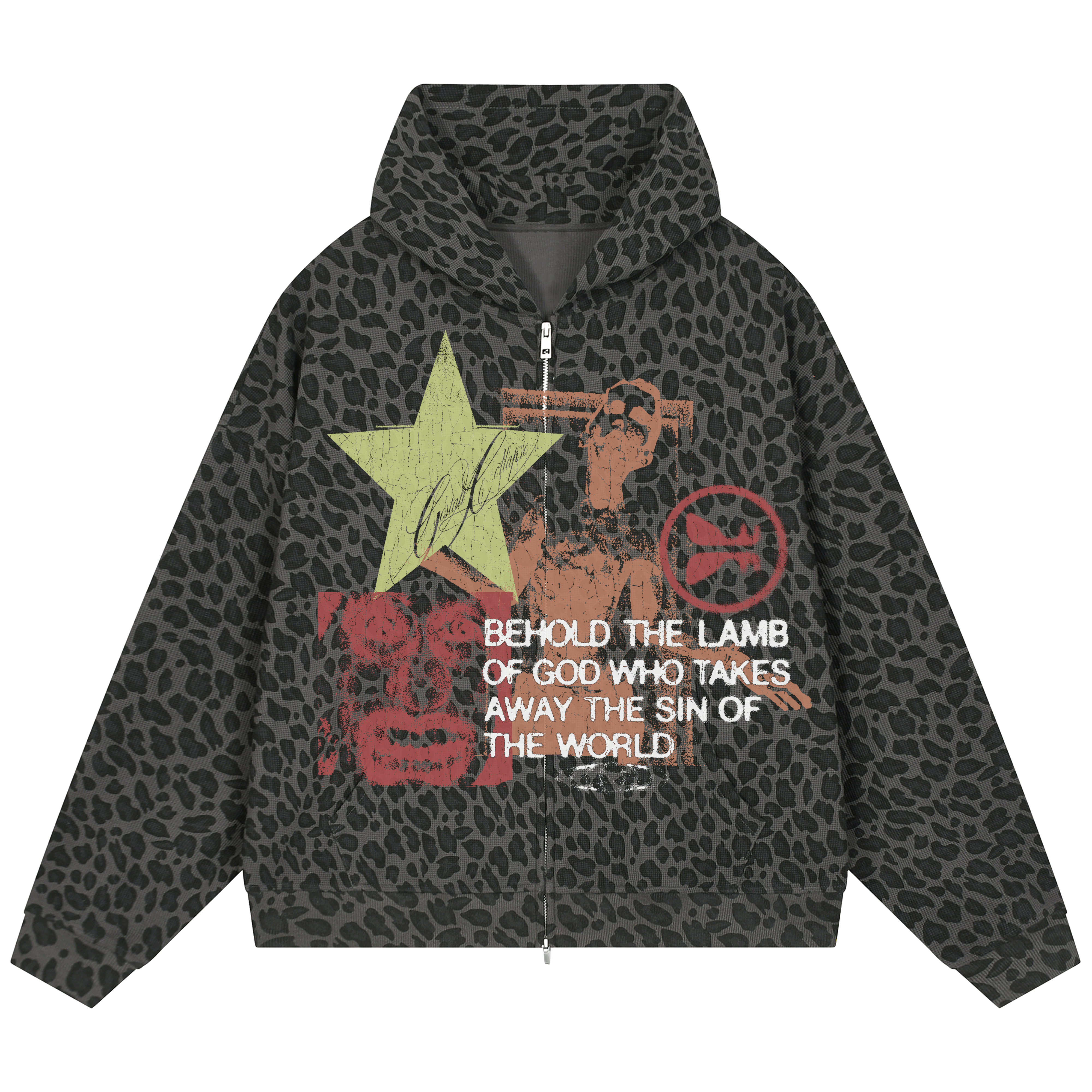 Expression Waffle Zip Up - Leopard