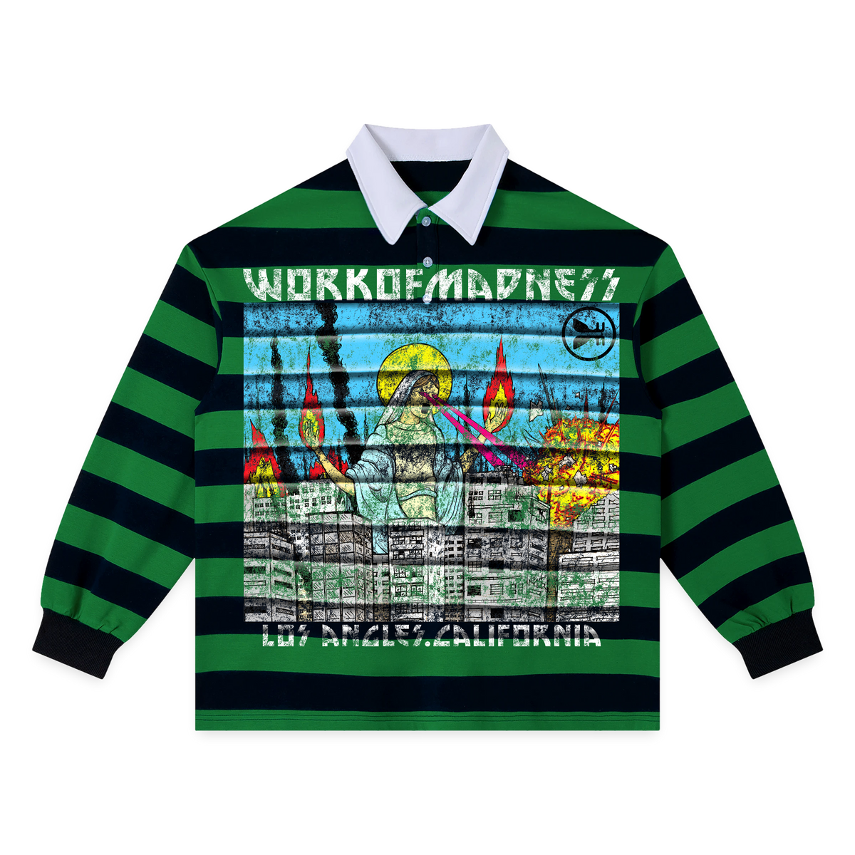 Lady of LA Stripe Polo - Green