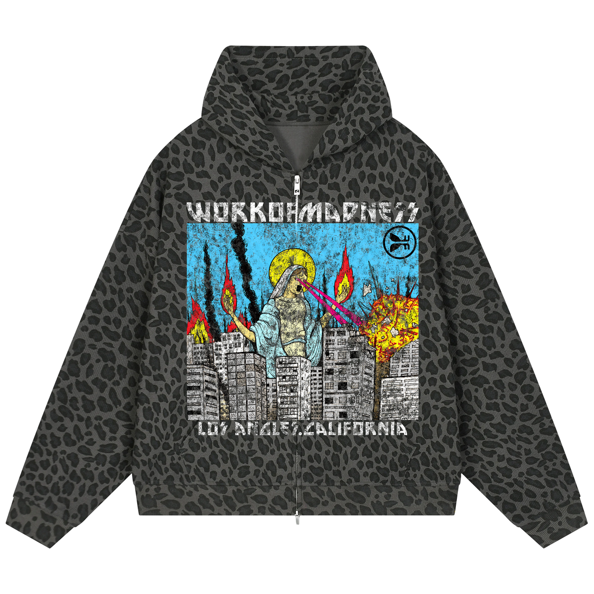 Lady of LA Waffle Zip Up - Leopard