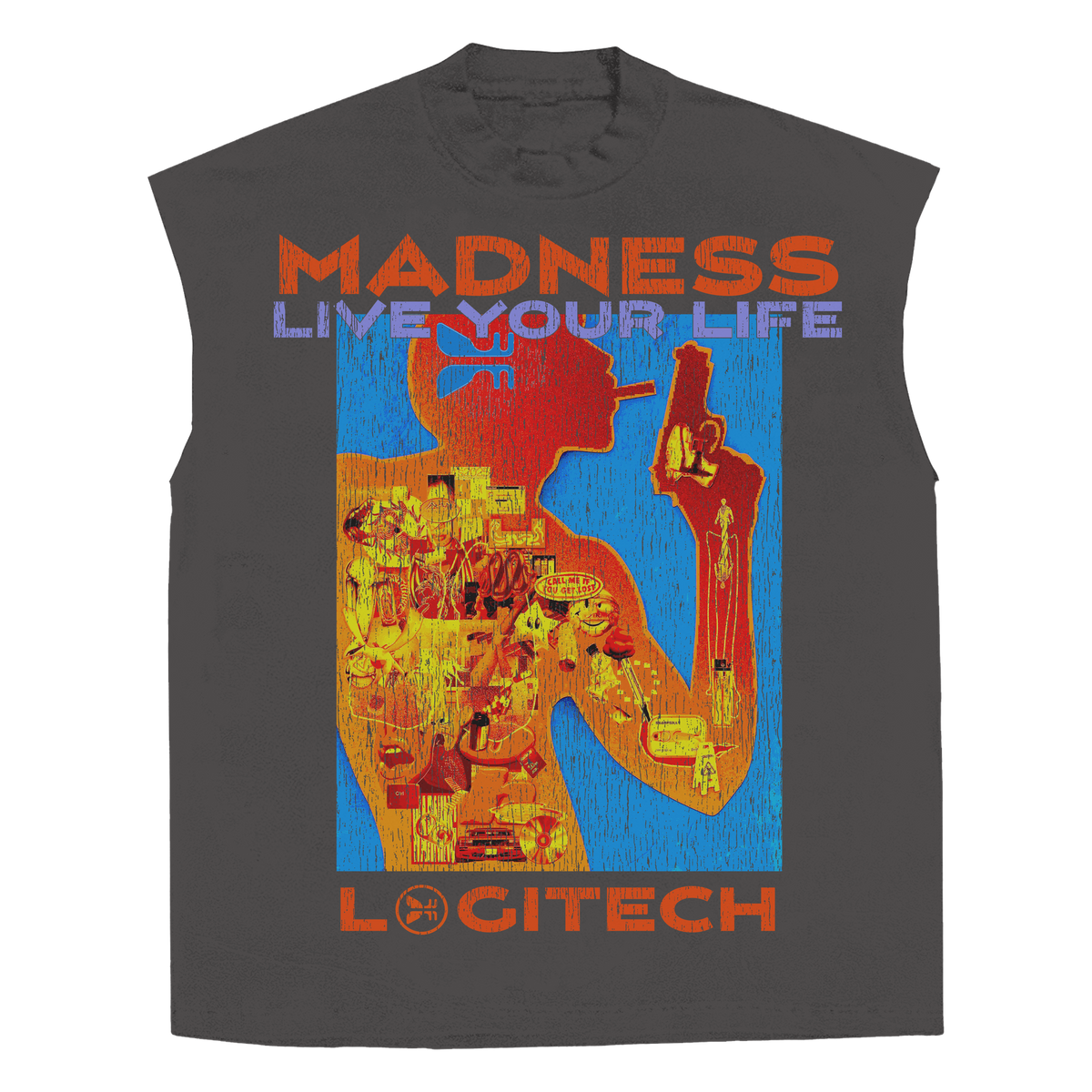 Logitec Sleeveless Tee - Grey