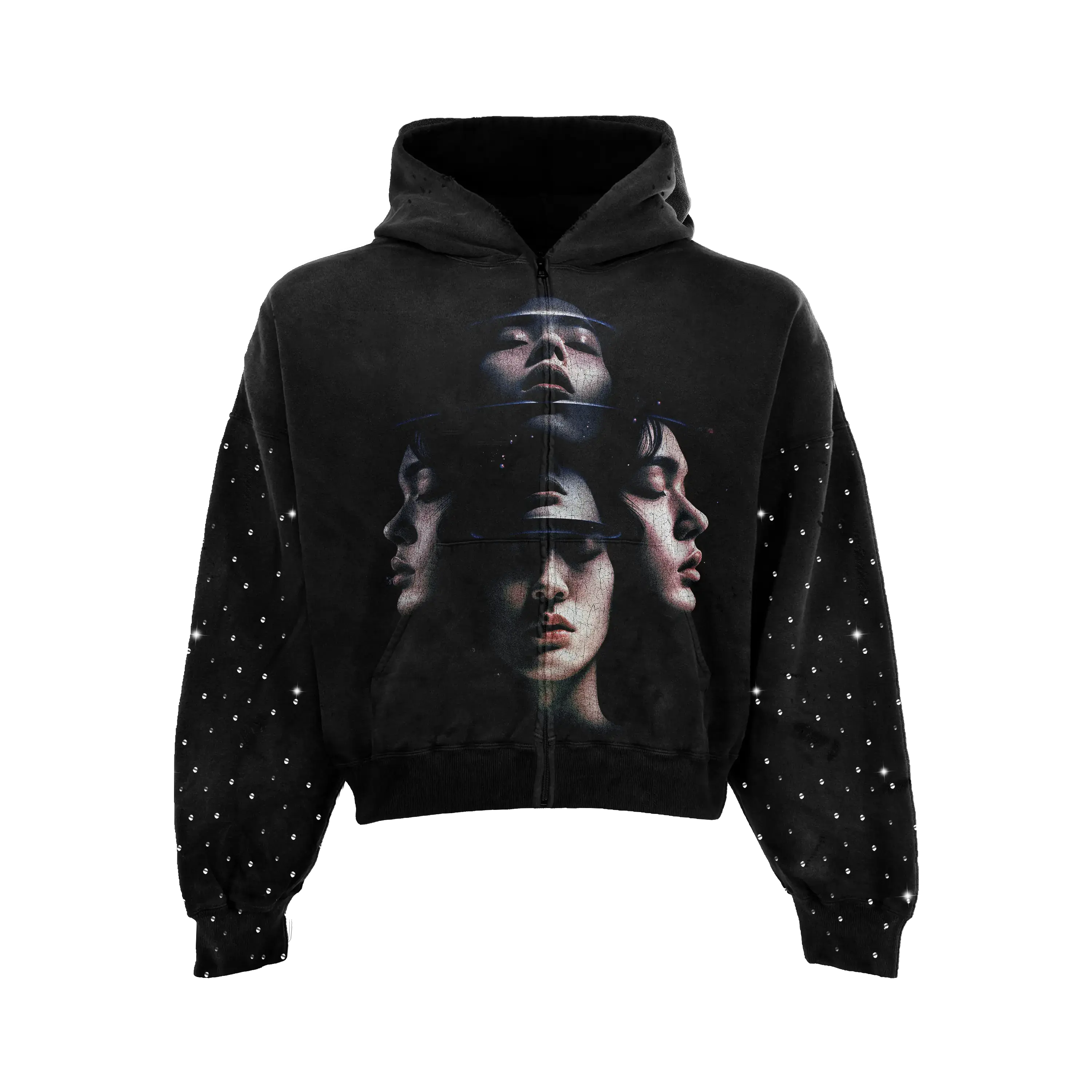 Not You Know Rhinestone Zip Up (Copy) WorksOfMadness