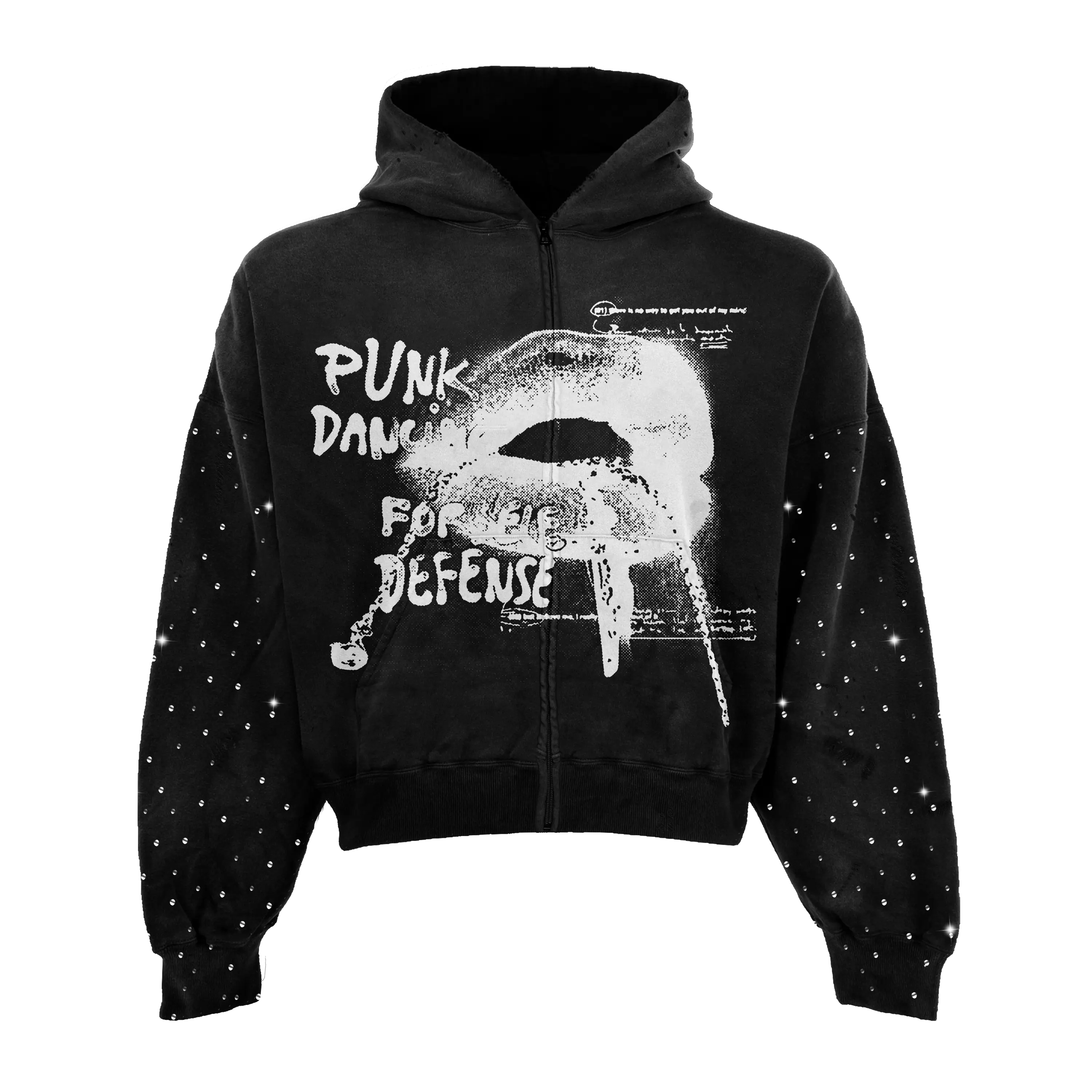 Punk Lips Rhinestone Zip Up WorksOfMadness