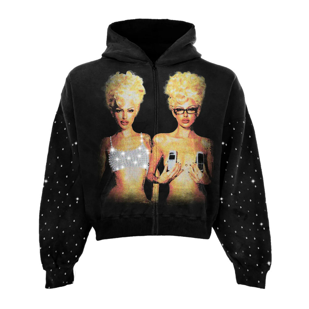 Blondes Rhinestone Zip Up