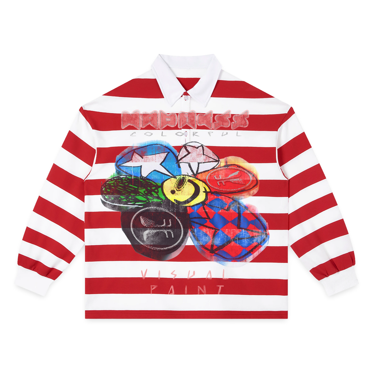 Visual Paint Stripe Polo - Red