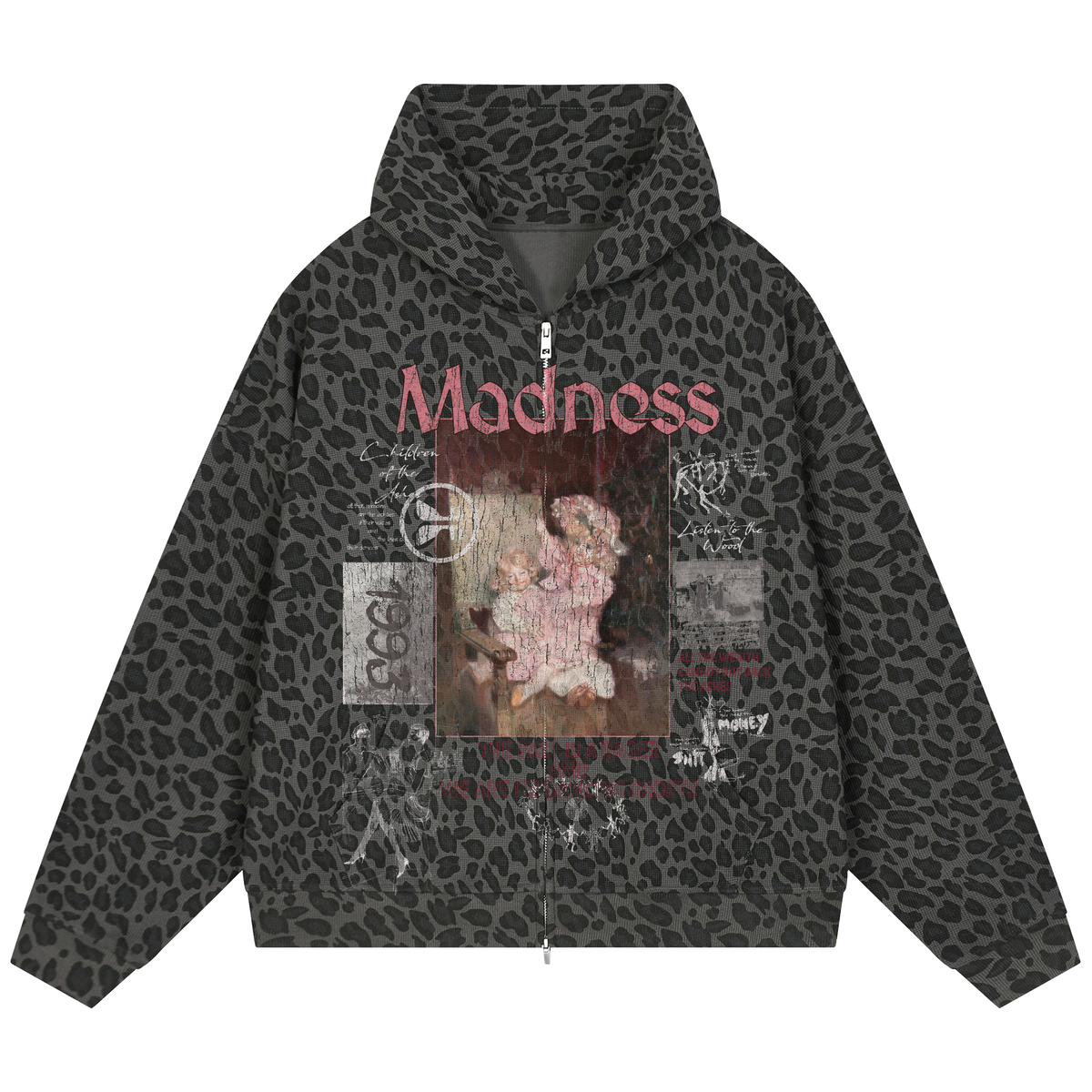 Ashes Waffle Zip Up - Leopard