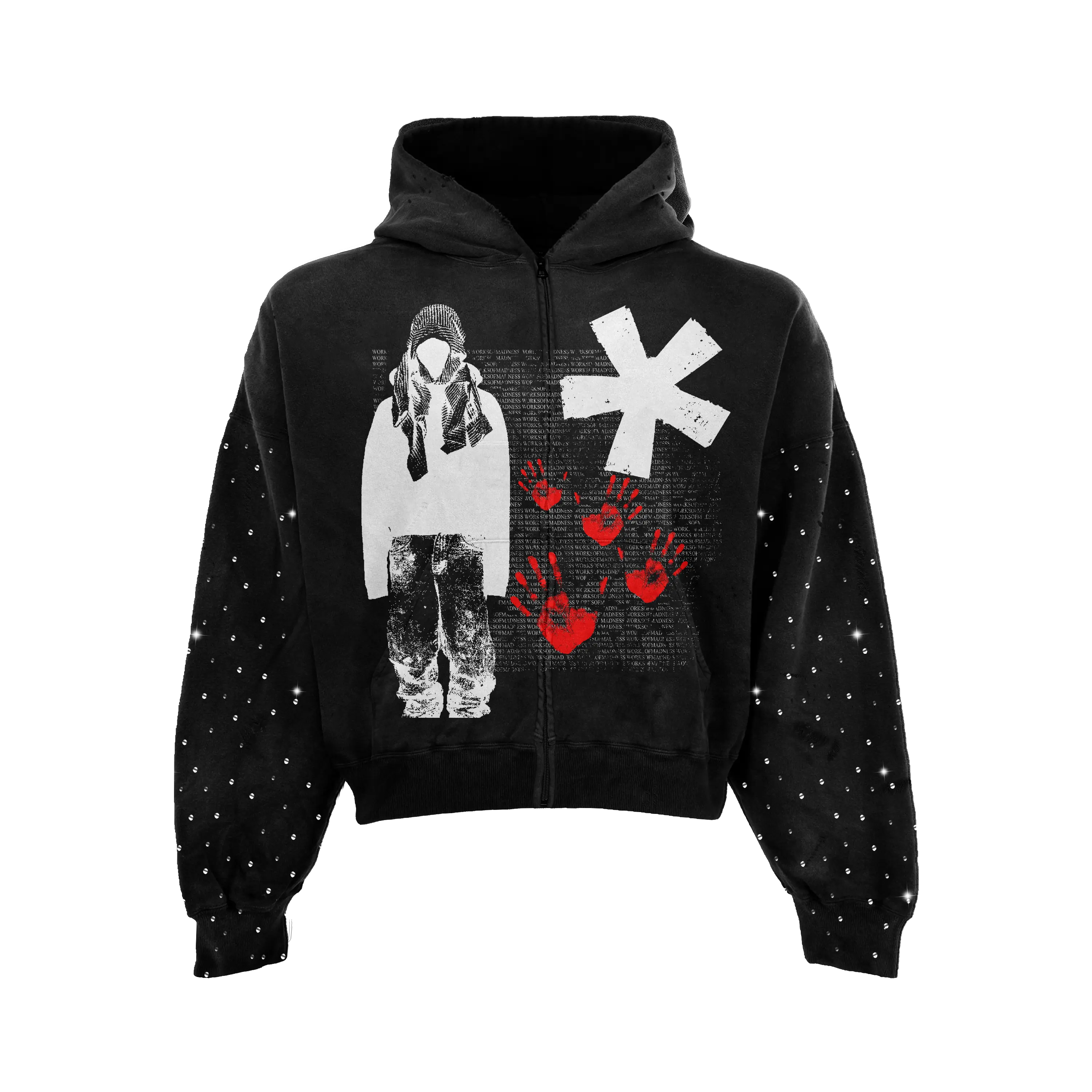 War Rhinestone Zip Up (Copy) WorksOfMadness