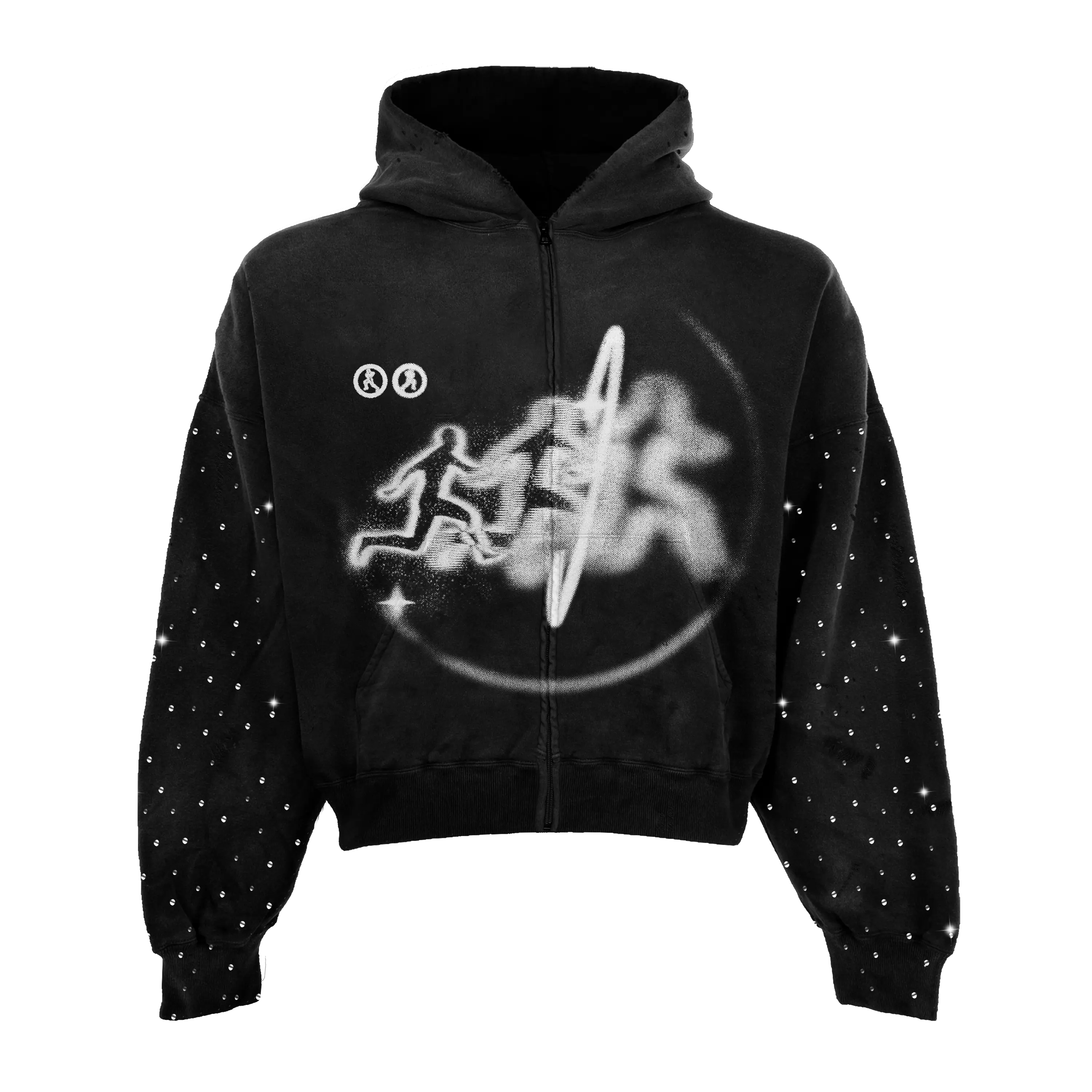 Warp Rhinestone Zip Up WorksOfMadness