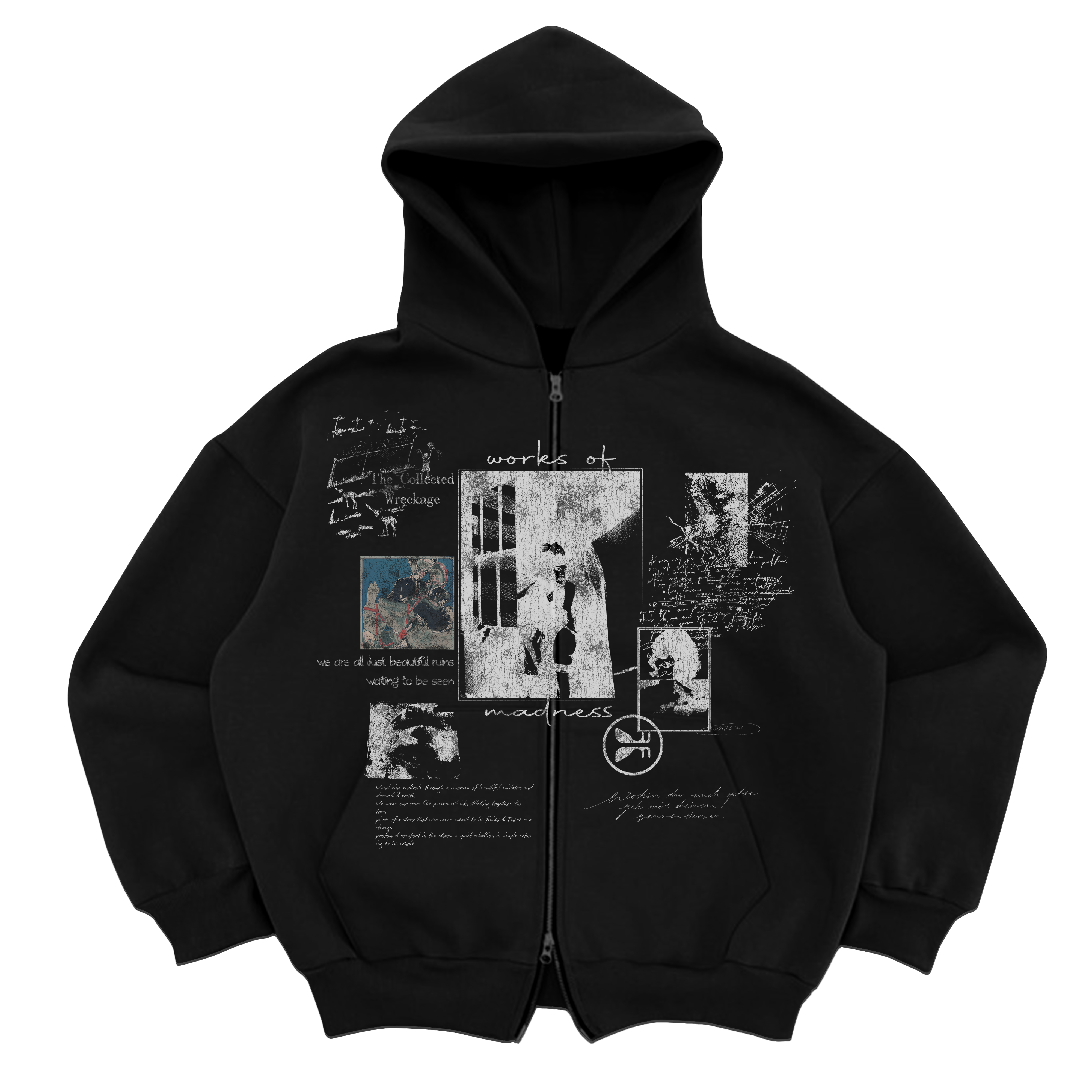Ruin Zip Up - Black