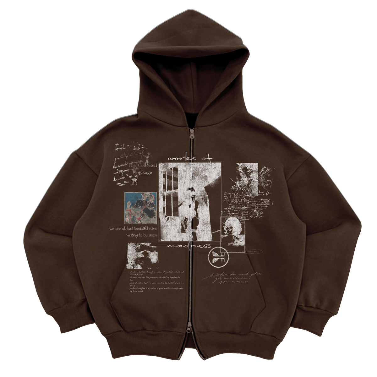 Ruin Zip Up - Brown