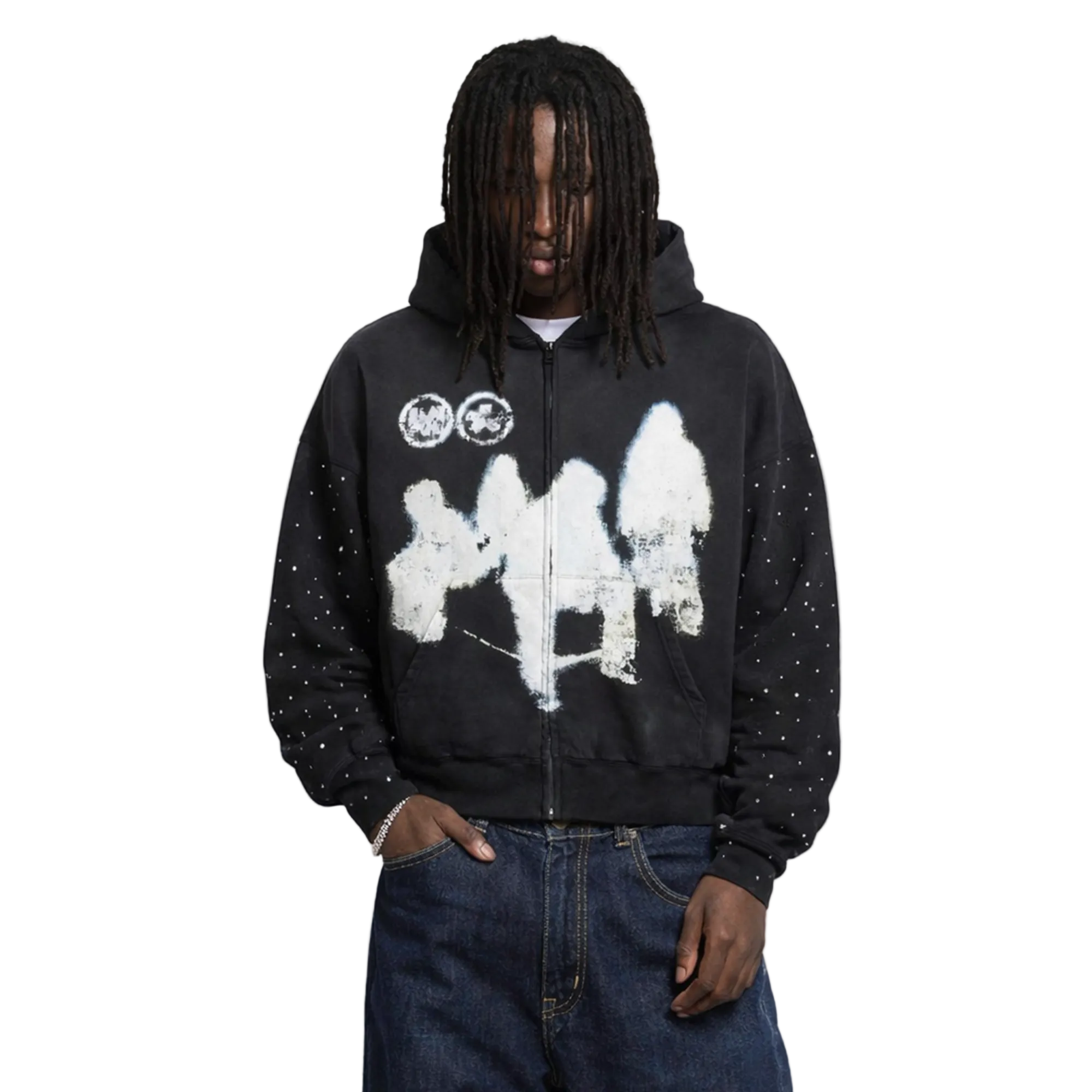 Afterimage Rhinestone Zip