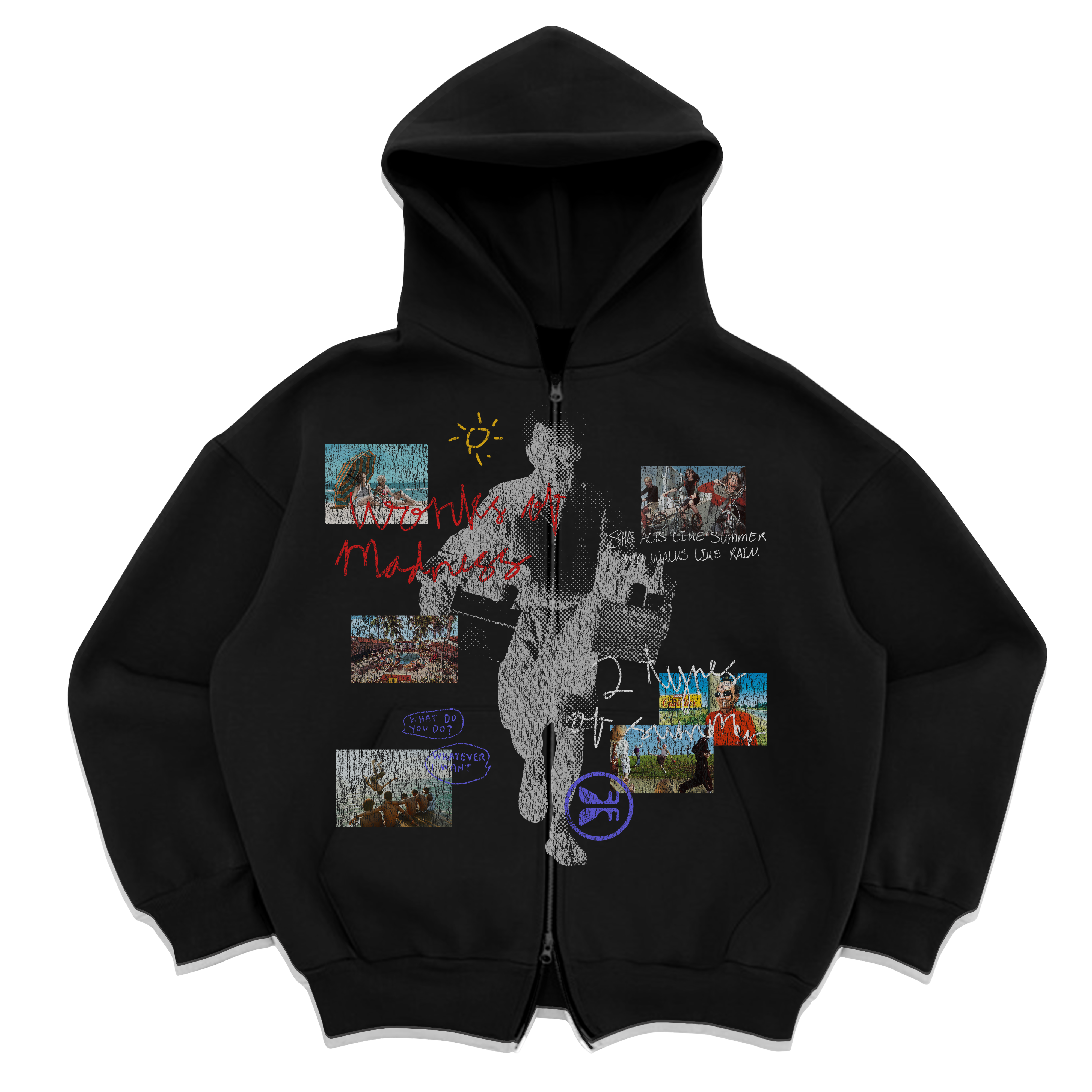 Summer Rain Zip Up — Black