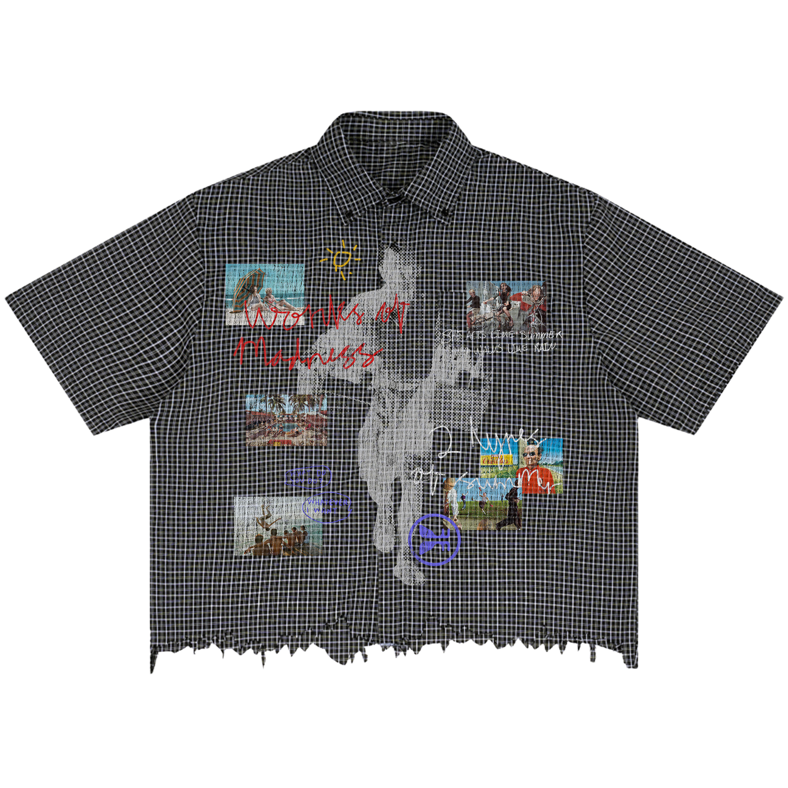 Summer Rain Distress Button Up — Plaid