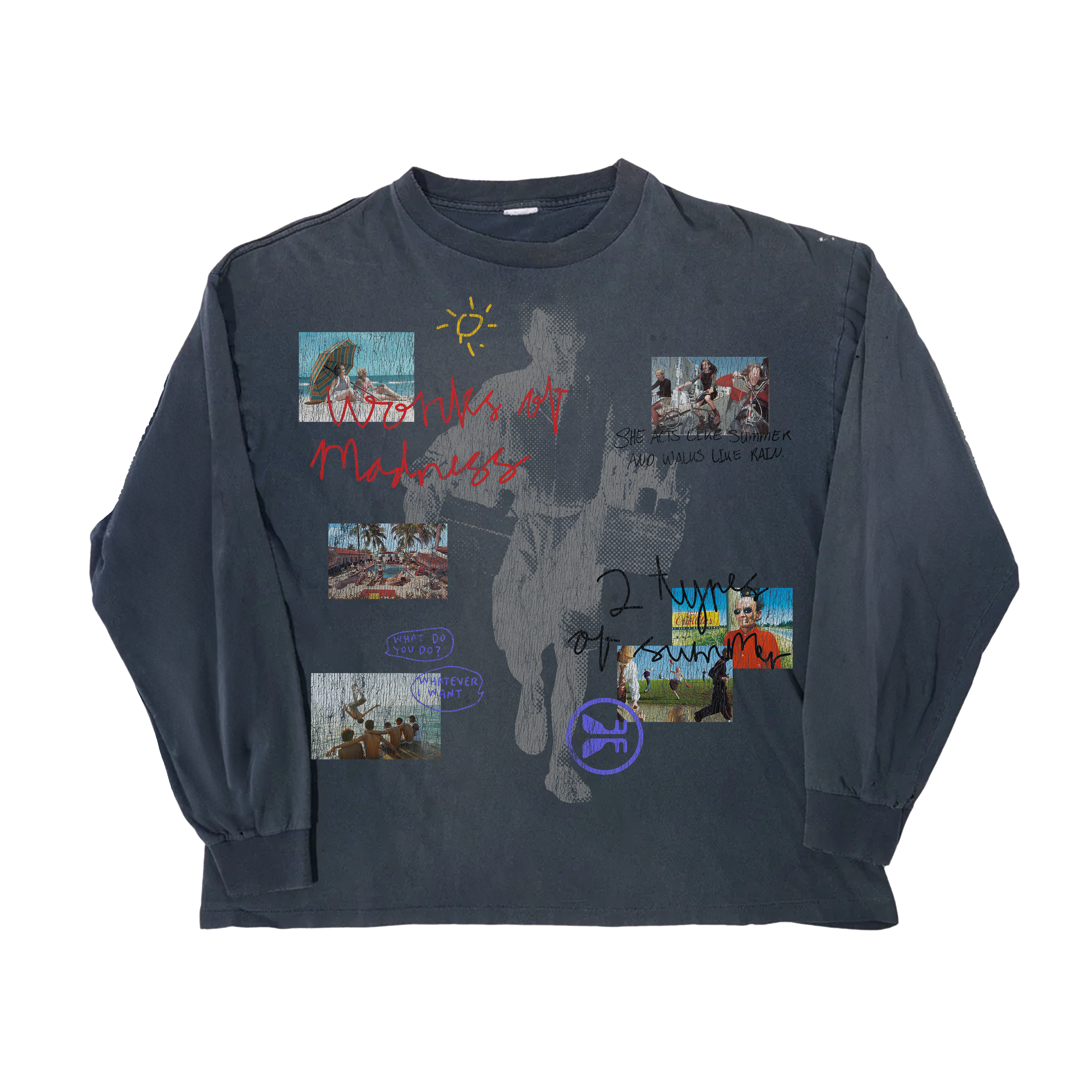 Summer Rain L/S Tee — Navy