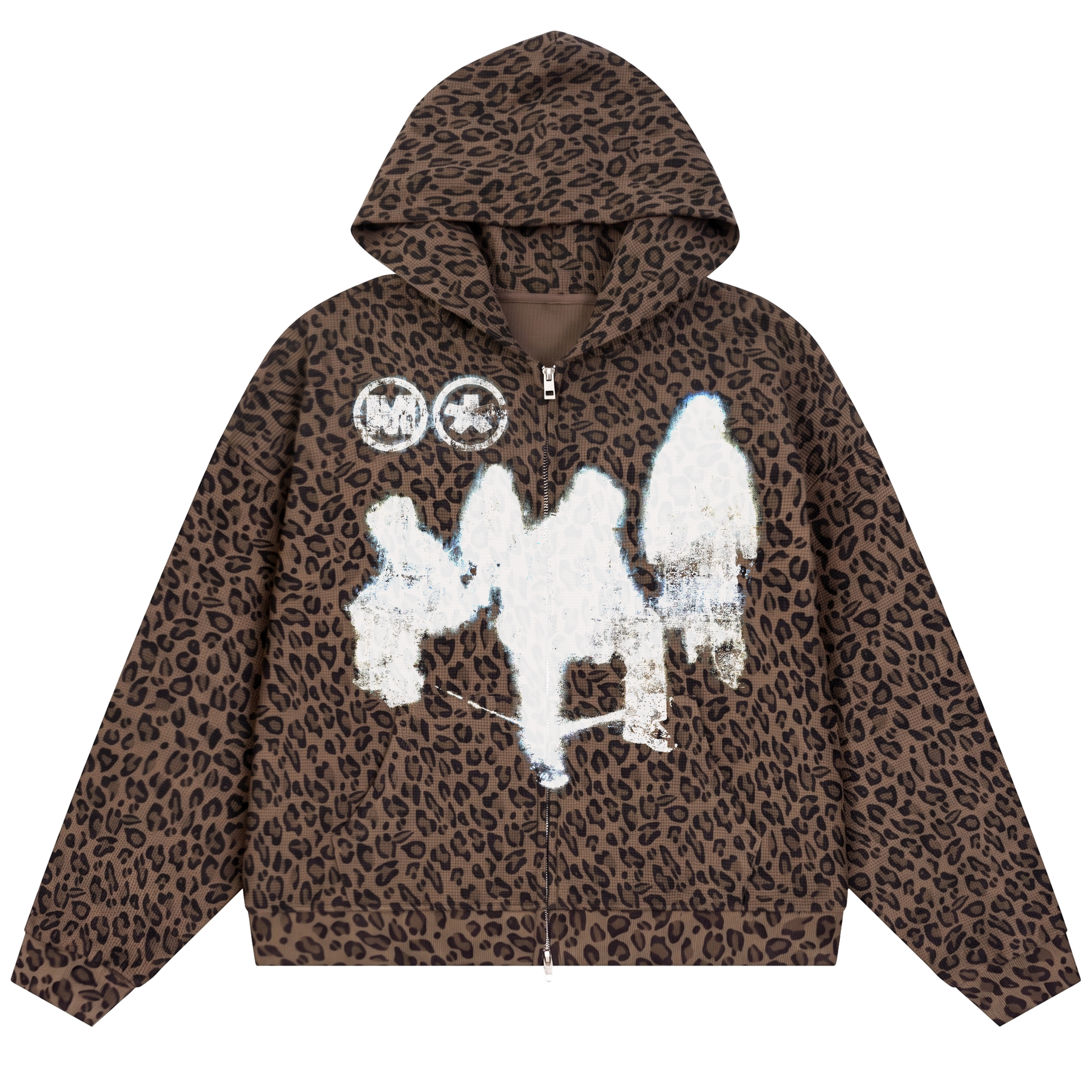 Afterimage Waffle Zip Up - Cheetah