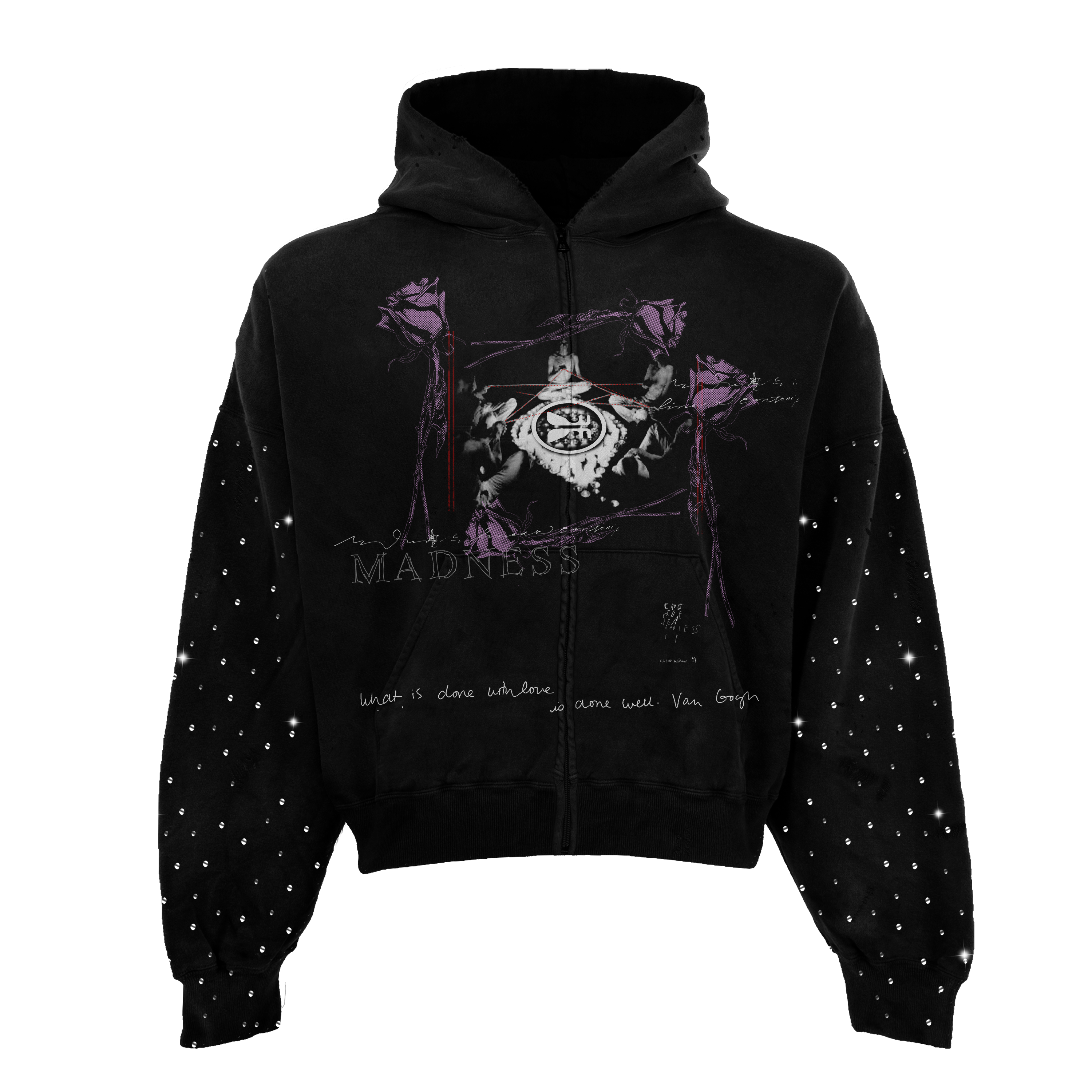 Beautiful Madness Rhinestone Zip Up