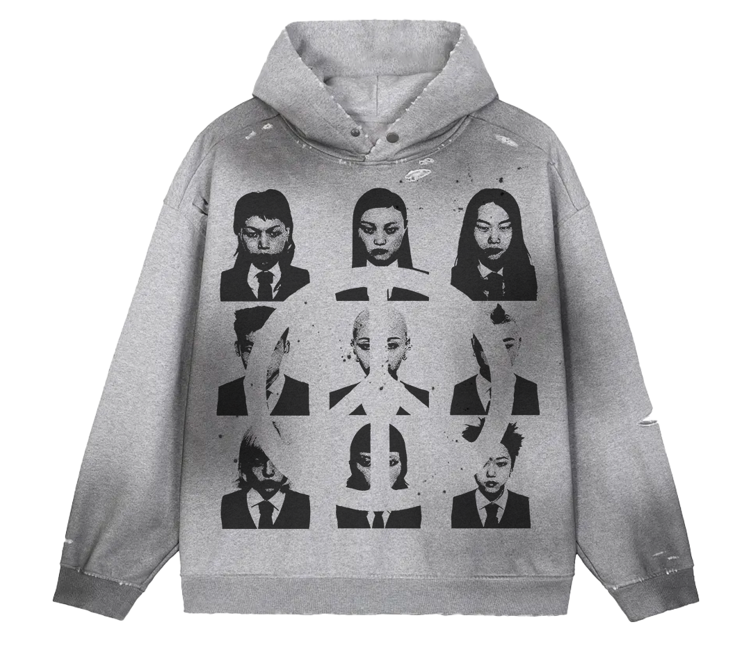 Faces Distress Hoodie