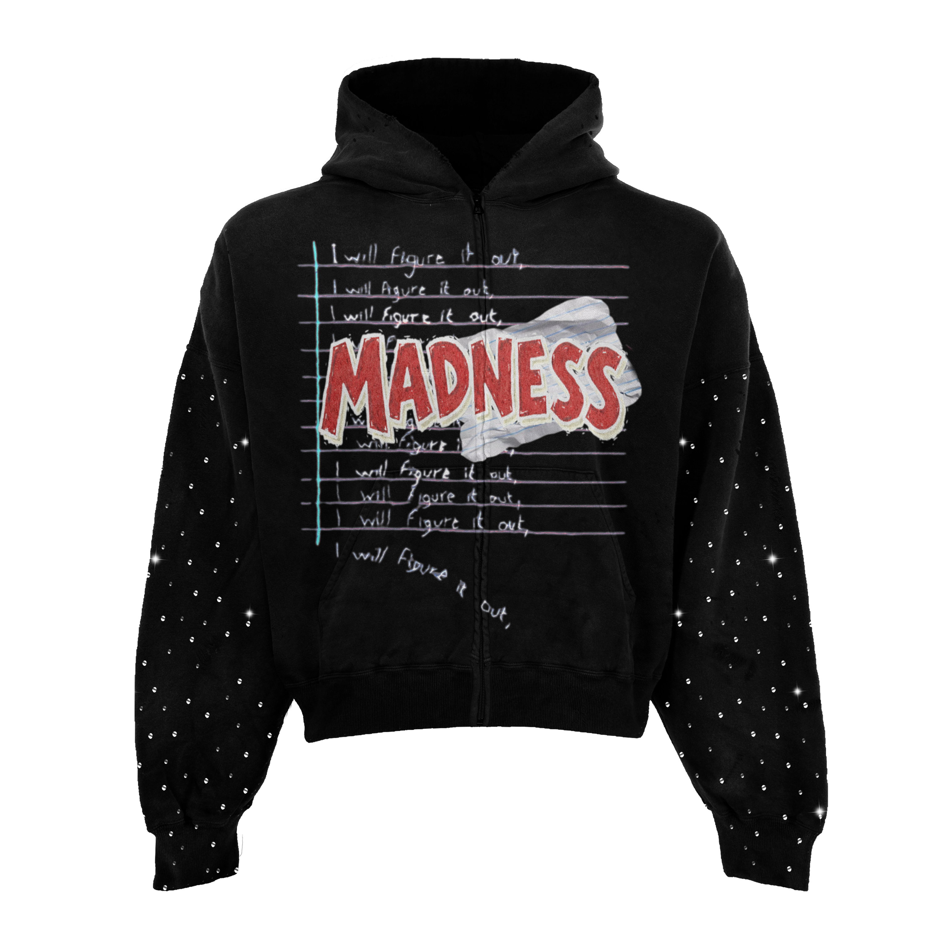 Rough Draft Rhinestone Zip Up