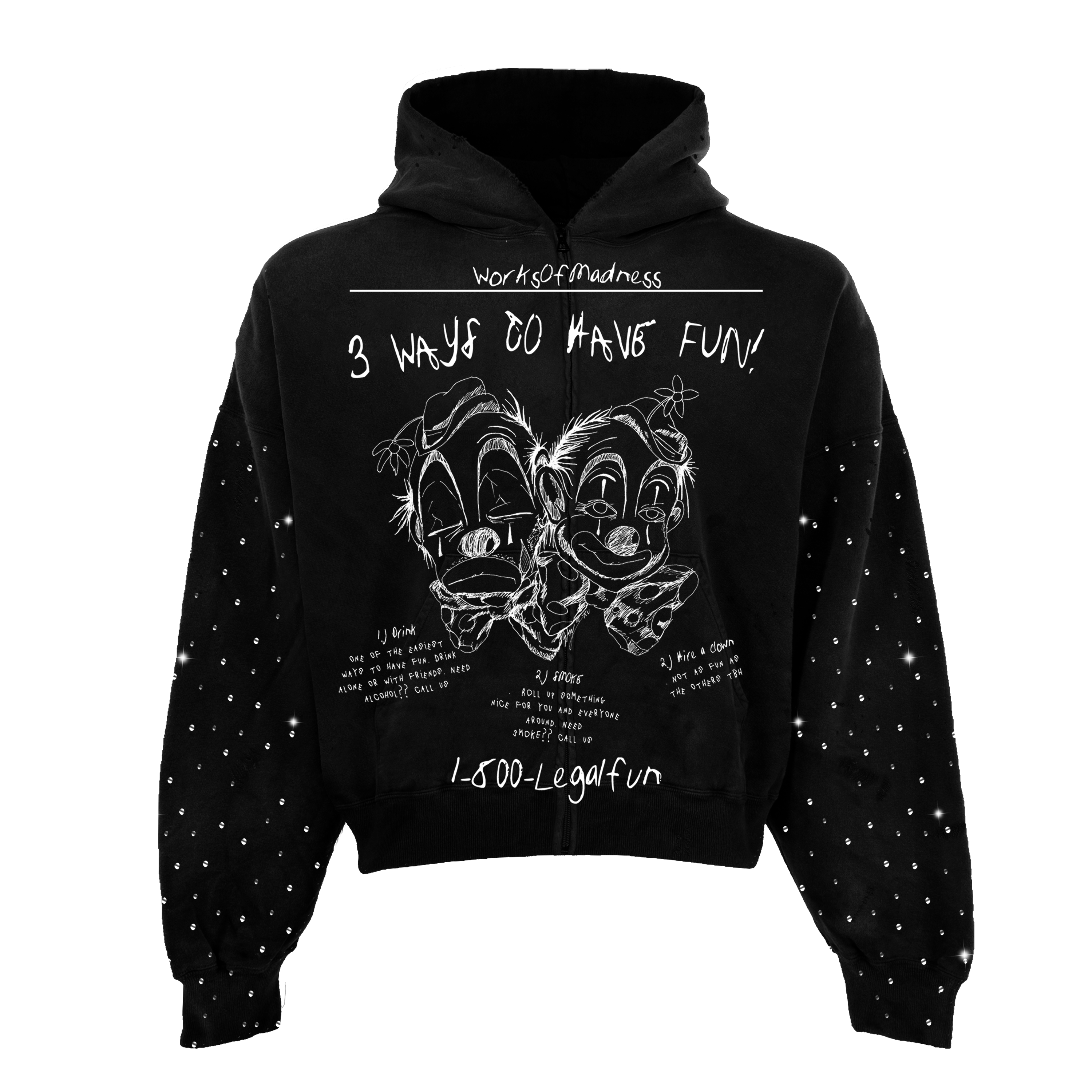 Legal Fun Rhinestone Zip Up