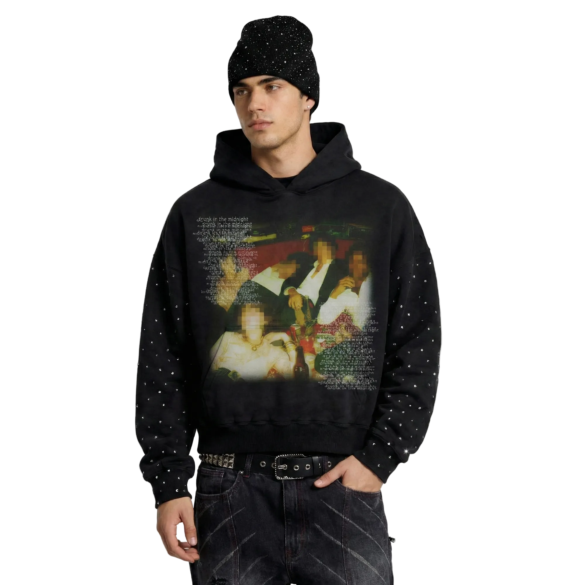 Mafia Rhinestone Hoodie