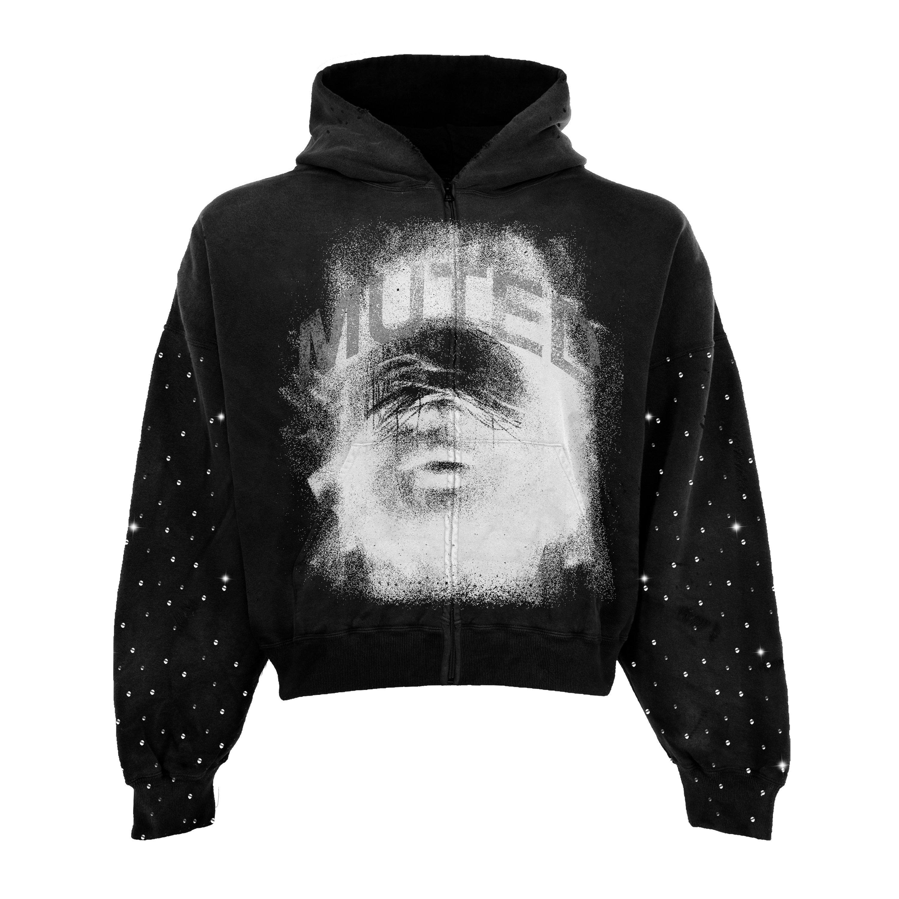 Muted Rhinestone Zip Up